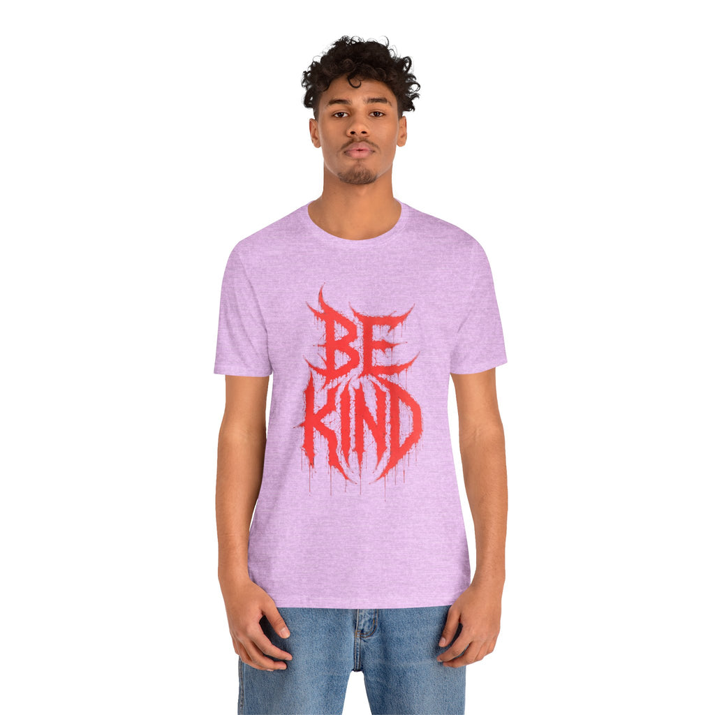 Be Kind Graphic Tee — Red Horror-Style Typography T-Shirt