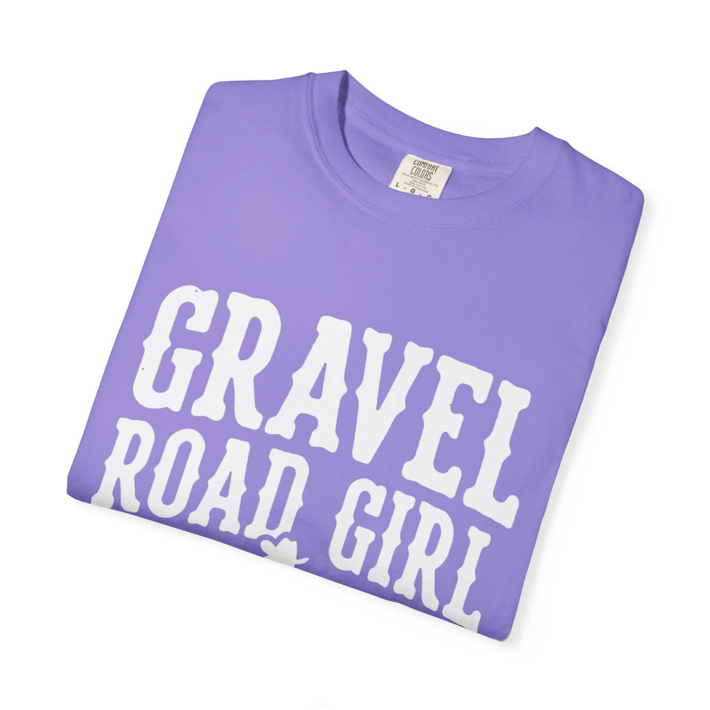 Gravel Road Girl T‑Shirt — Western Cowgirl Motorcycle Tee