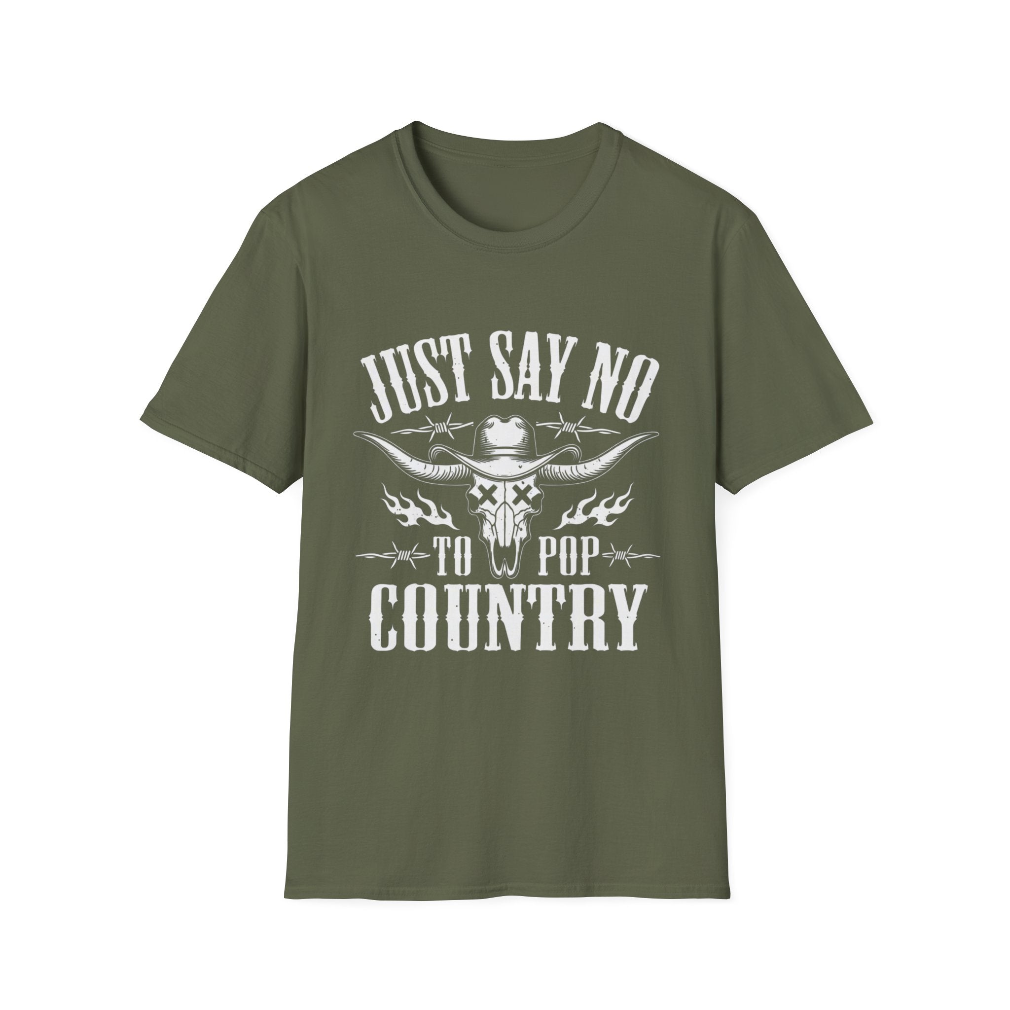 Just Say No to Pop Country Longhorn Skull T-Shirt