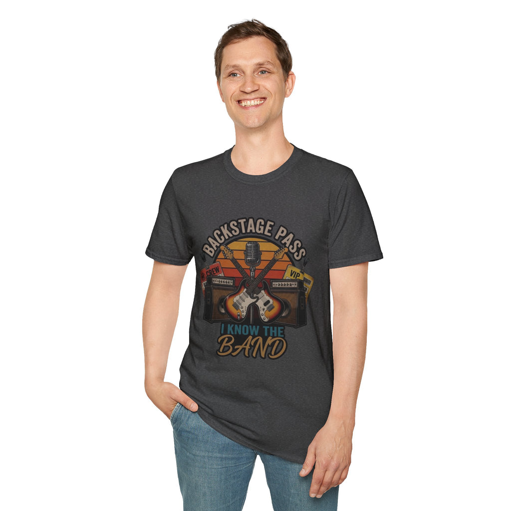 Backstage Pass "I Know The Band" T-Shirt — Retro Guitar Concert Tee