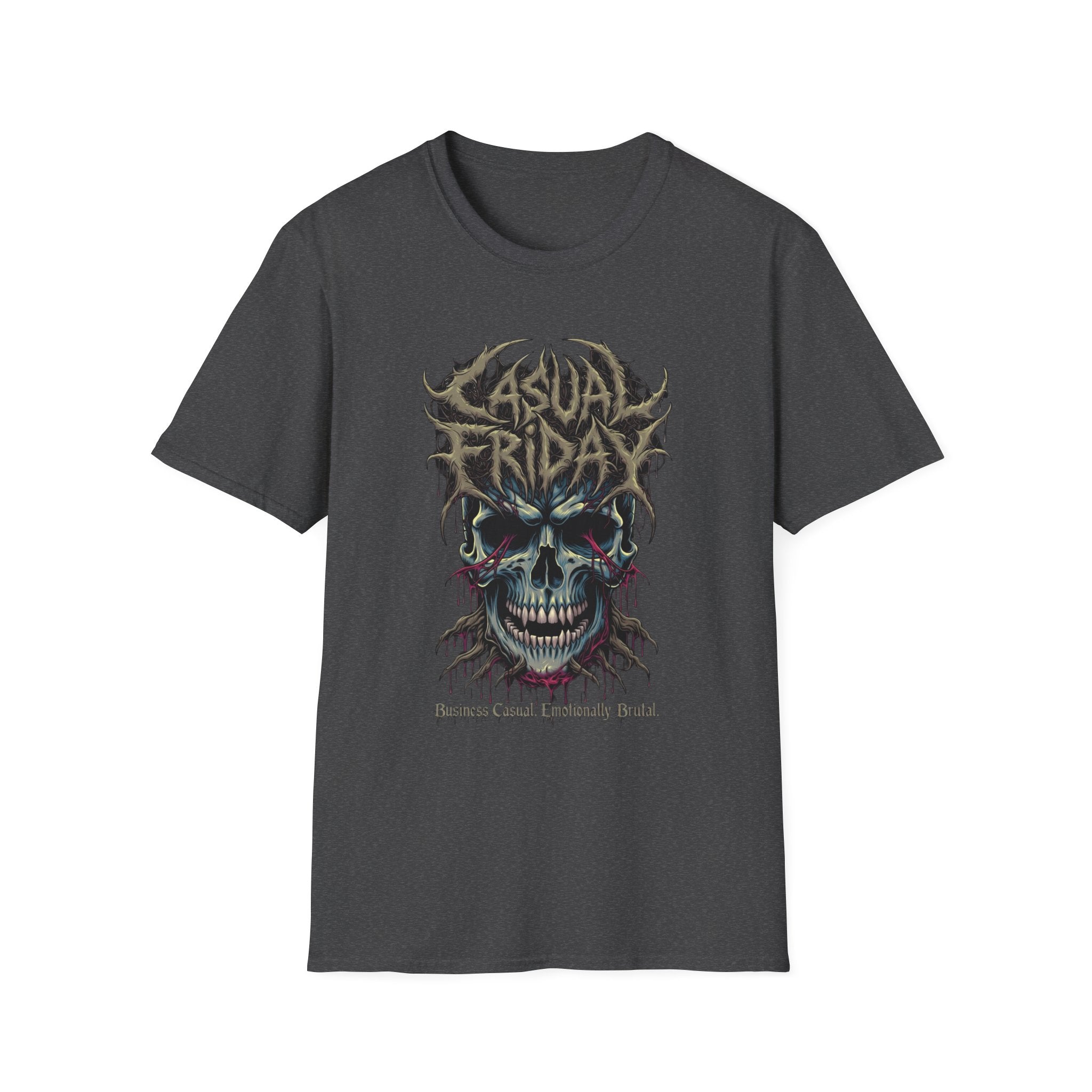 Casual Friday Skull Tee — Gothic Horror Graphic T-Shirt