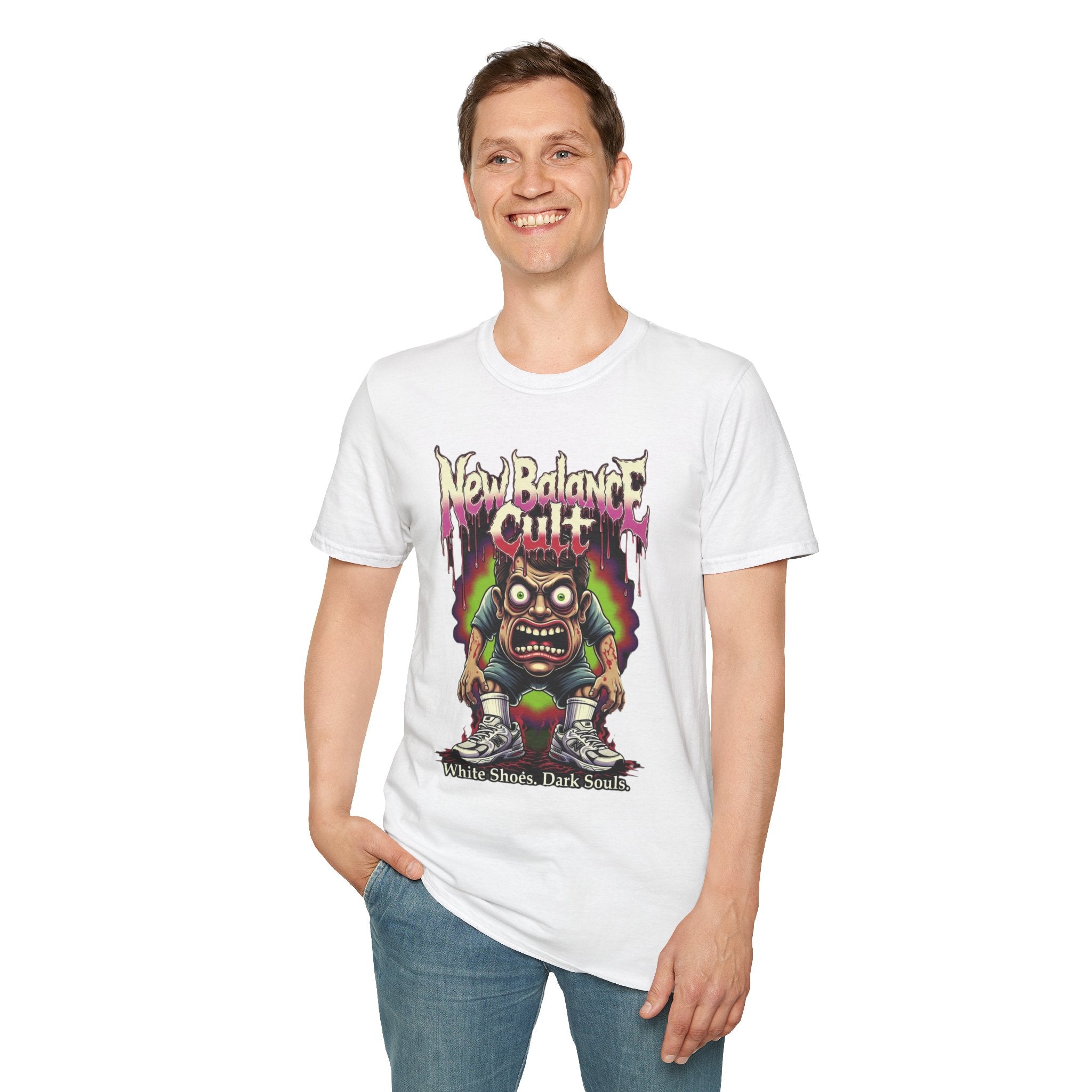 Graphic T-Shirt — 'New Balance Cult' Horror Skate Art Tee