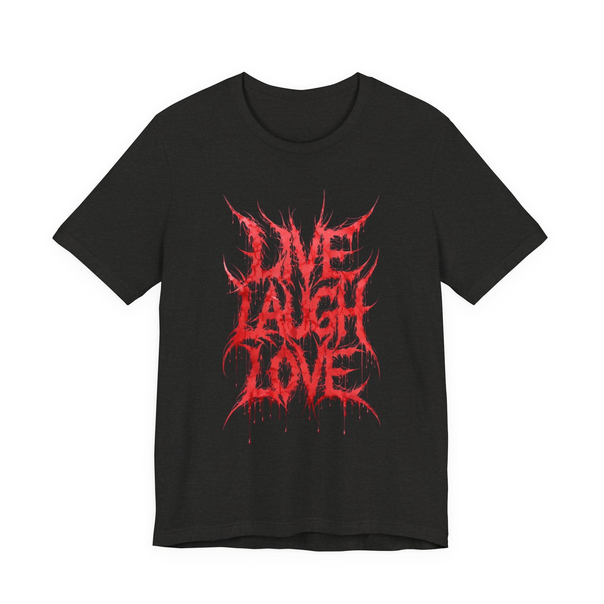 Graphic Tee — 'Live Laugh Love' Red Metal Script T-Shirt