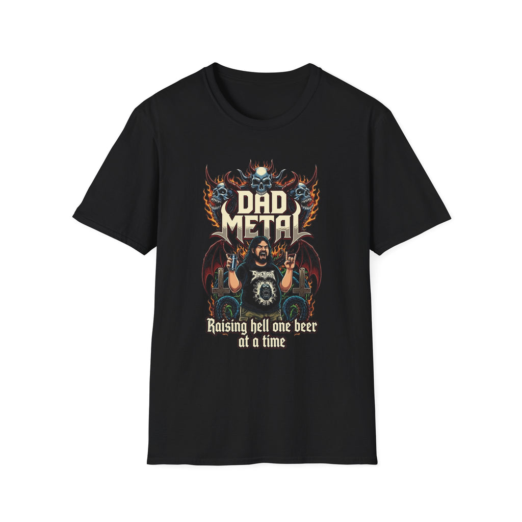 Dad Metal T-Shirt — "Raising Hell One Beer at a Time" Heavy Metal Dad Tee