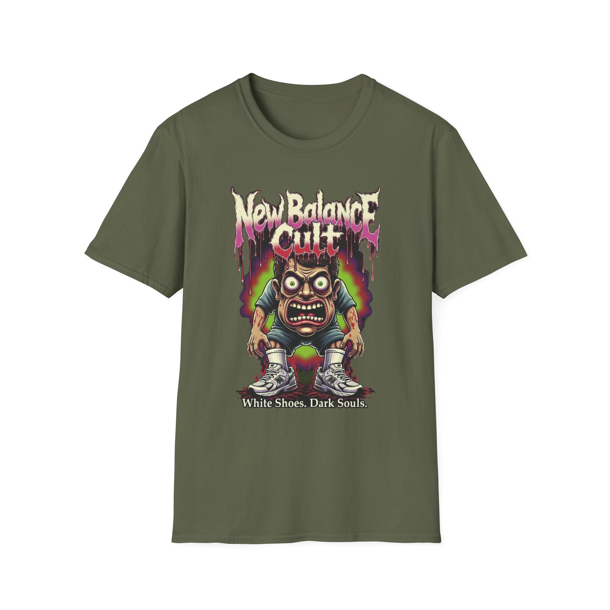 Graphic T-Shirt — 'New Balance Cult' Horror Skate Art Tee