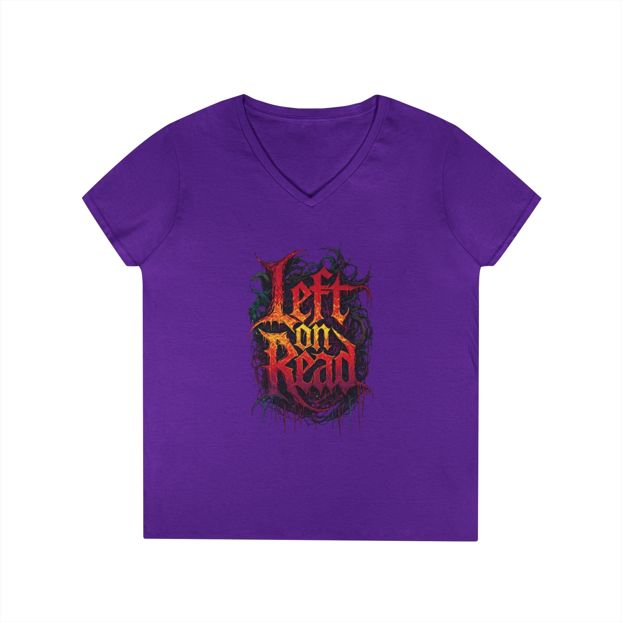 Left on Read V-Neck T‑Shirt — Women’s Gothic Text Graphic Tee