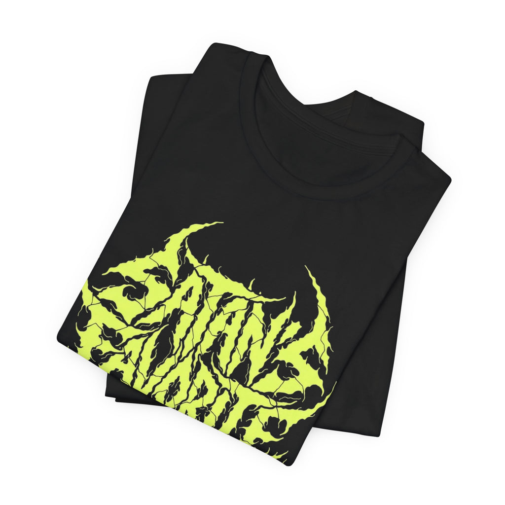 Satan’s Favorite Roadie T‑Shirt — Neon Metal Band Tee