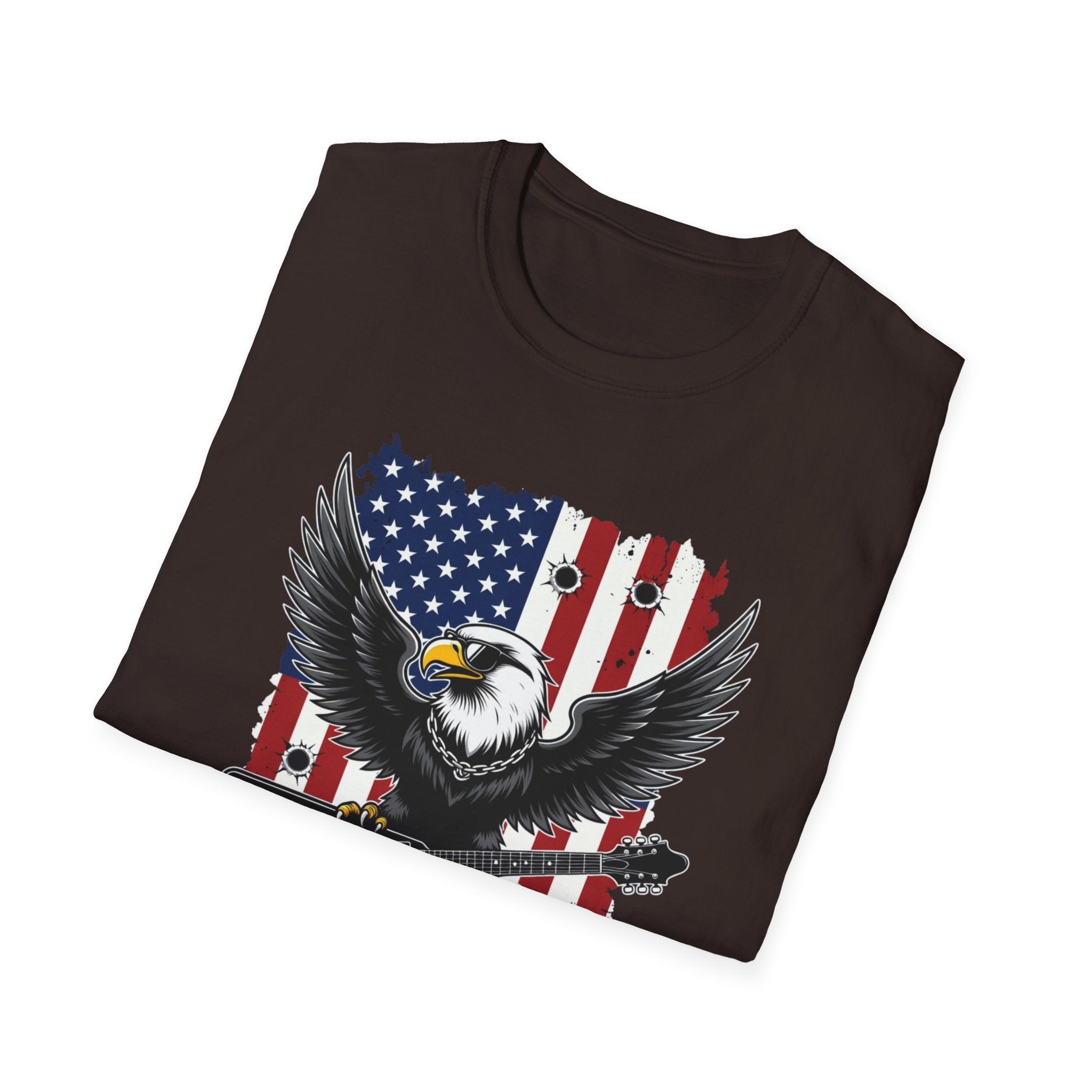 Make America Metal Again T-Shirt — Bald Eagle Playing Guitar