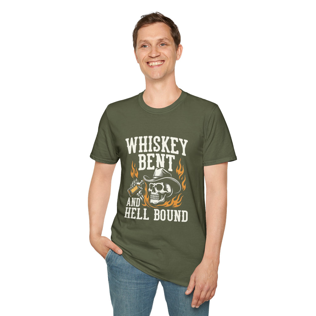 Whiskey Bent and Hell Bound Skull T-Shirt
