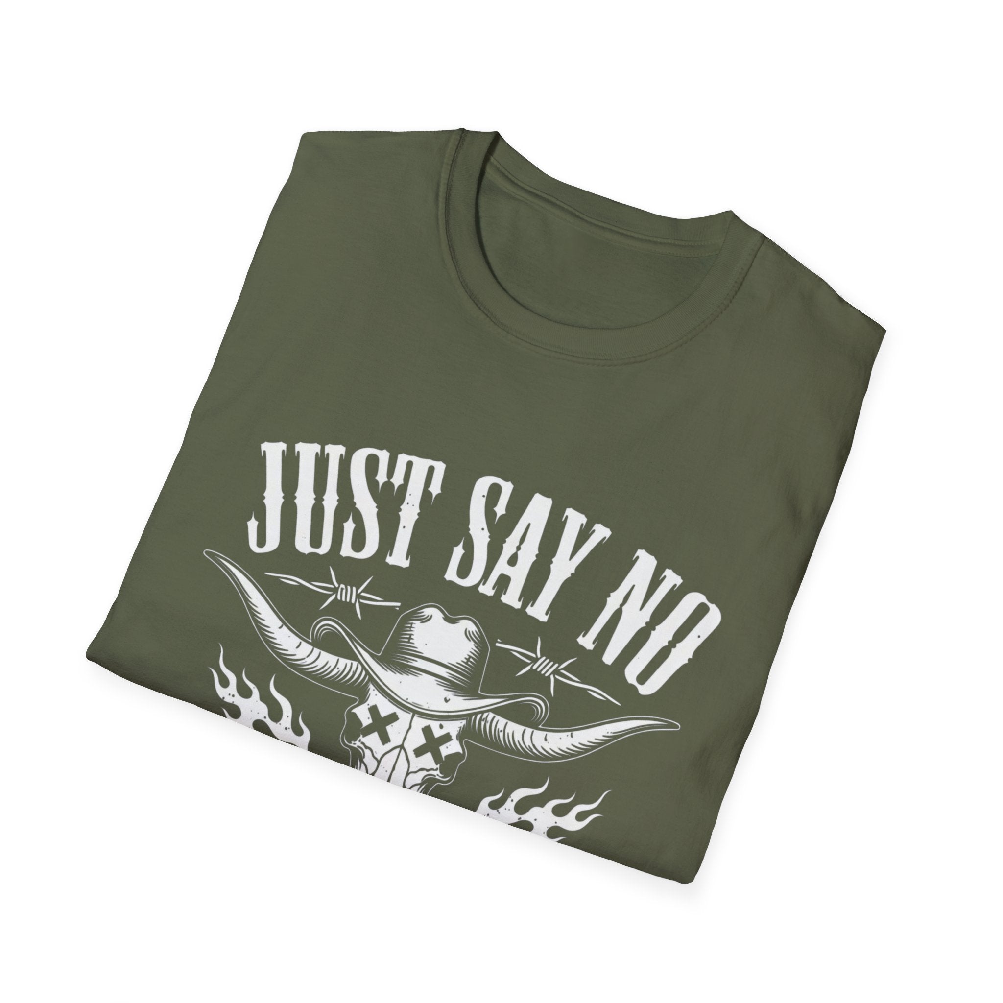 Just Say No to Pop Country Longhorn Skull T-Shirt