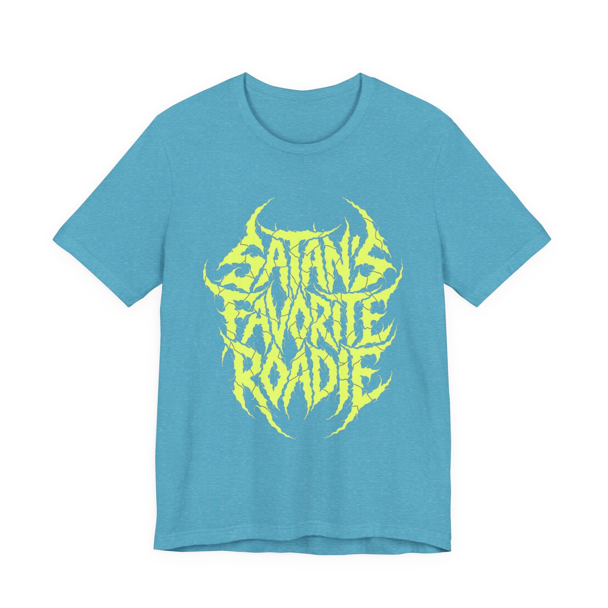Satan’s Favorite Roadie T‑Shirt — Neon Metal Band Tee