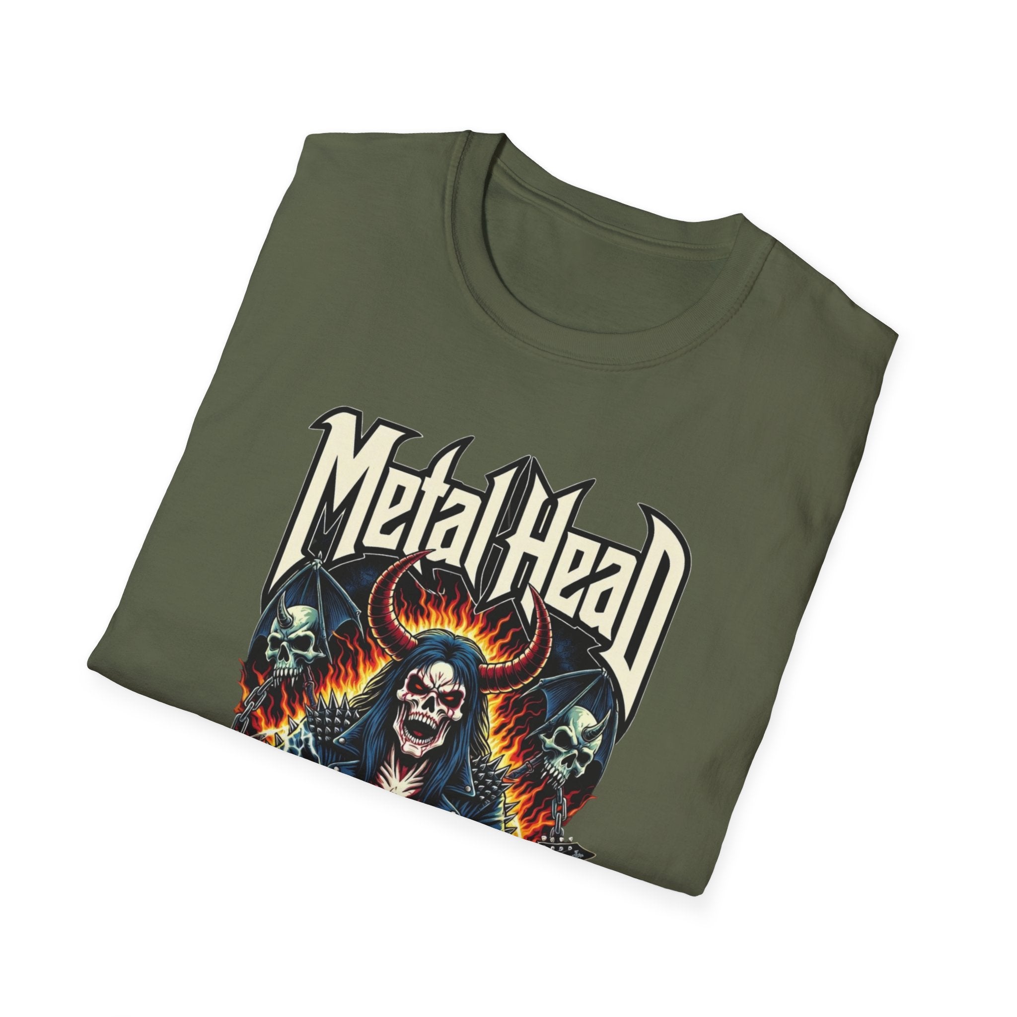 Heavy Metal Skull Guitar Player T-Shirt — Rocker Tee for Metalheads
