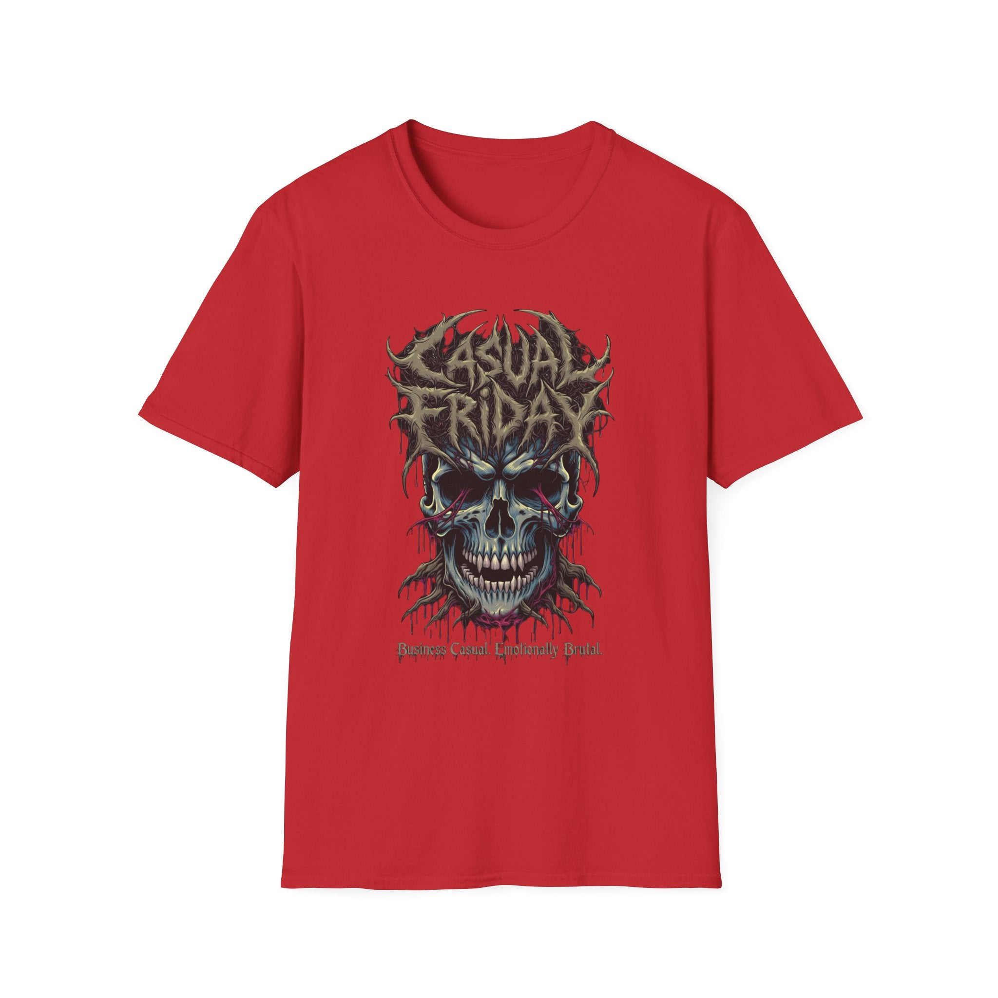 Casual Friday Skull Tee — Gothic Horror Graphic T-Shirt