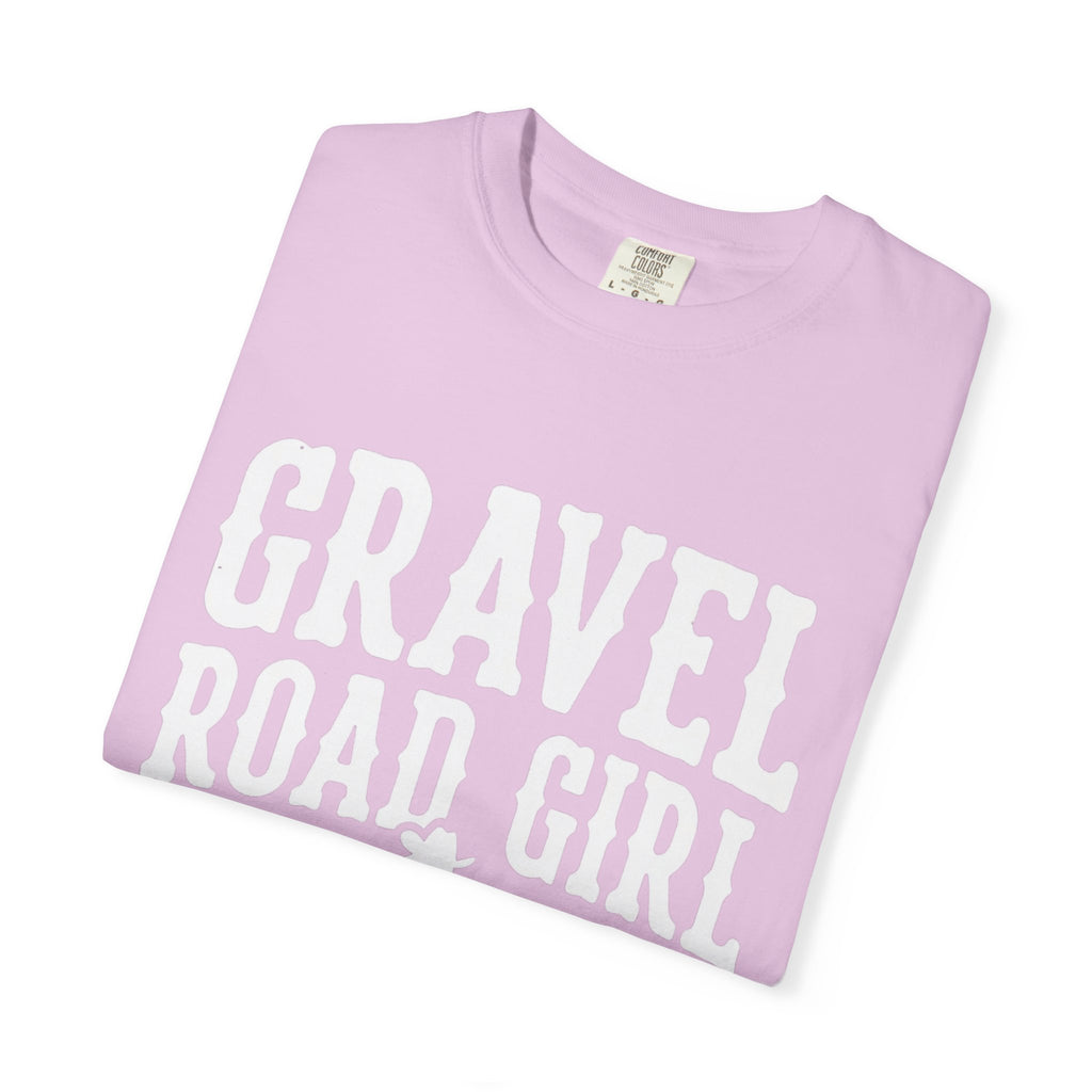 Gravel Road Girl T‑Shirt — Western Cowgirl Motorcycle Tee