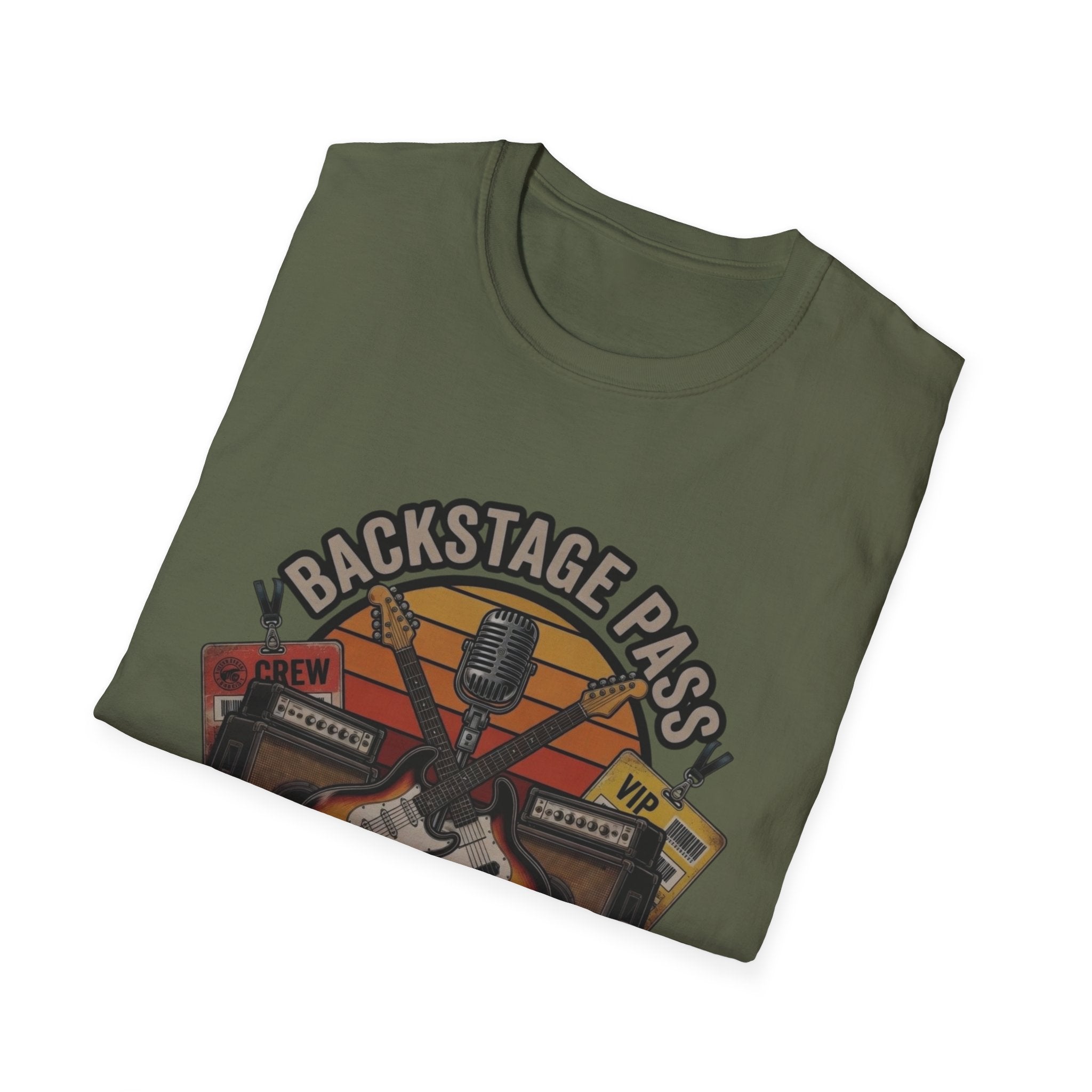 Backstage Pass "I Know The Band" T-Shirt — Retro Guitar Concert Tee