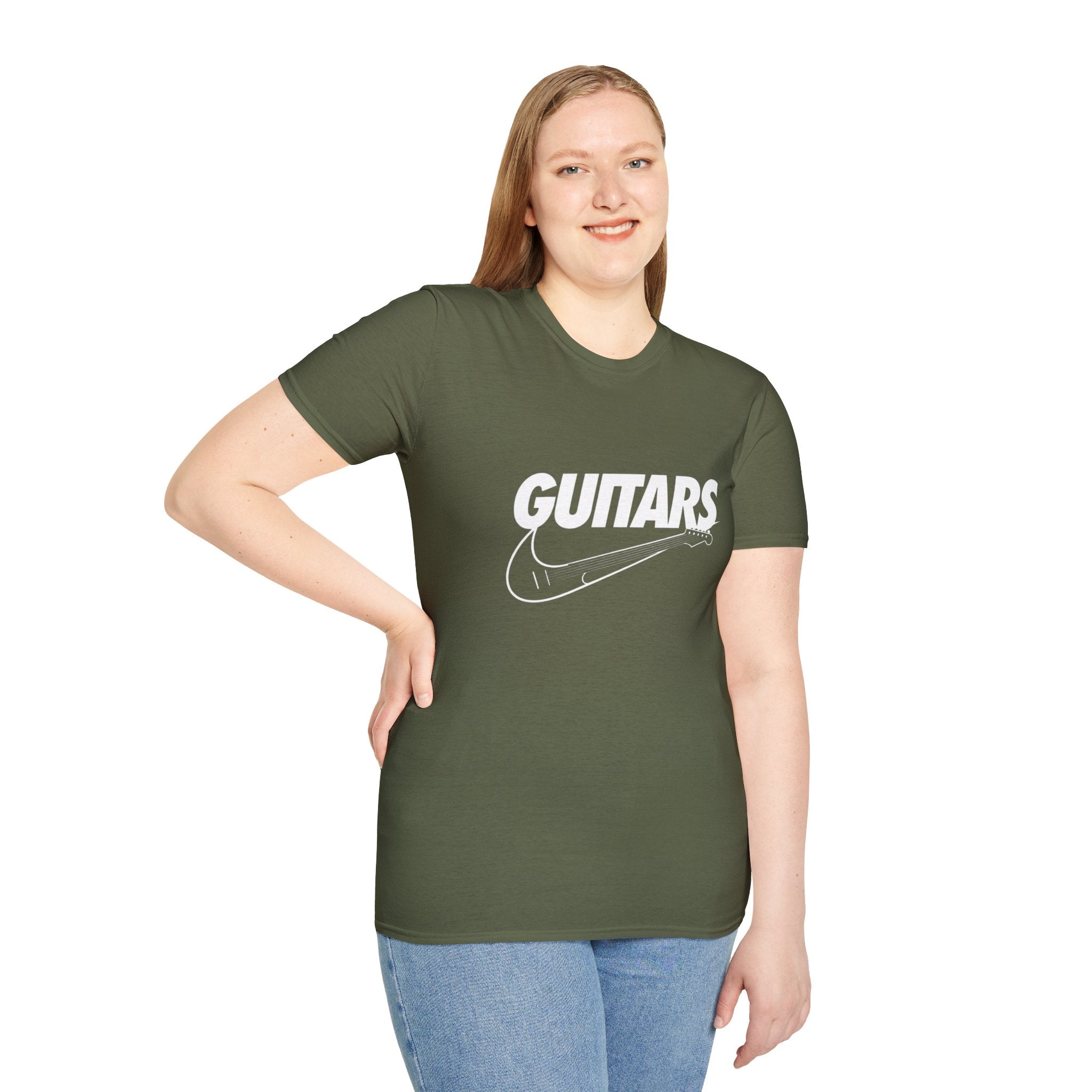 Guitars Graphic T-Shirt — Retro Rock Electric Guitar Logo Tee