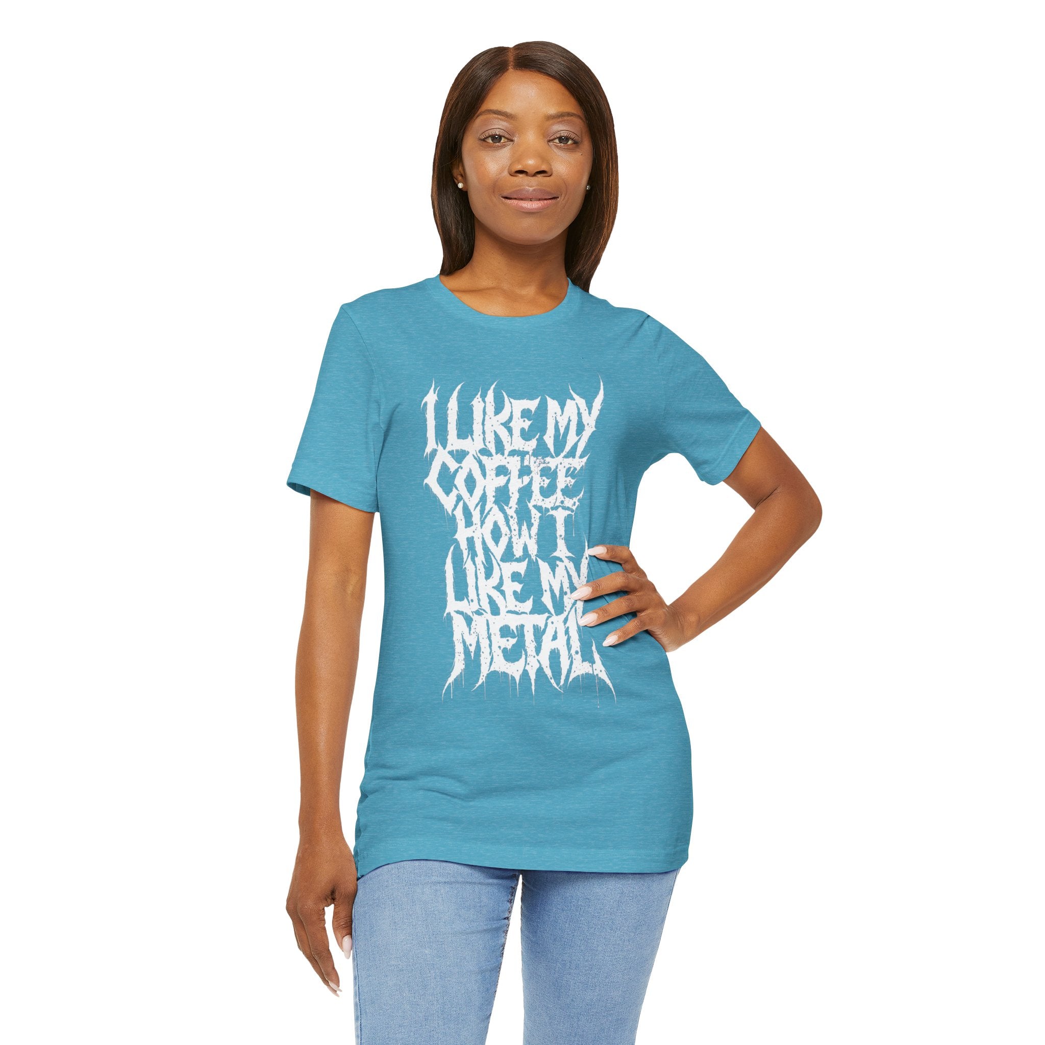Metal Music T‑Shirt - "I Like My Coffee How I Like My Metal" Crew Tee