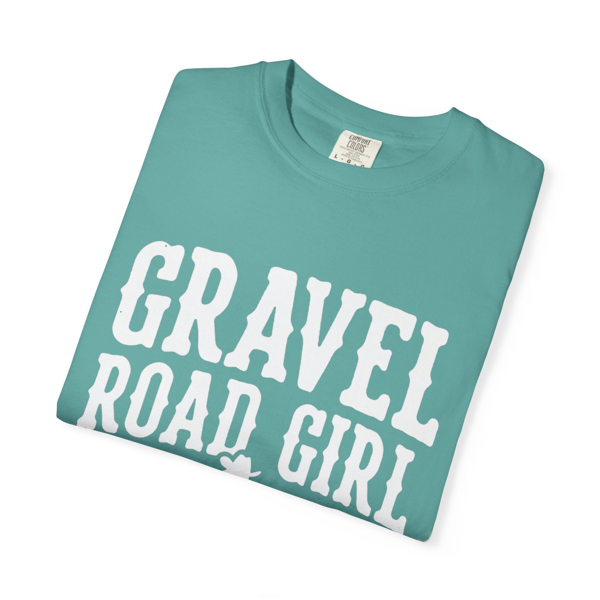 Gravel Road Girl T‑Shirt — Western Cowgirl Motorcycle Tee