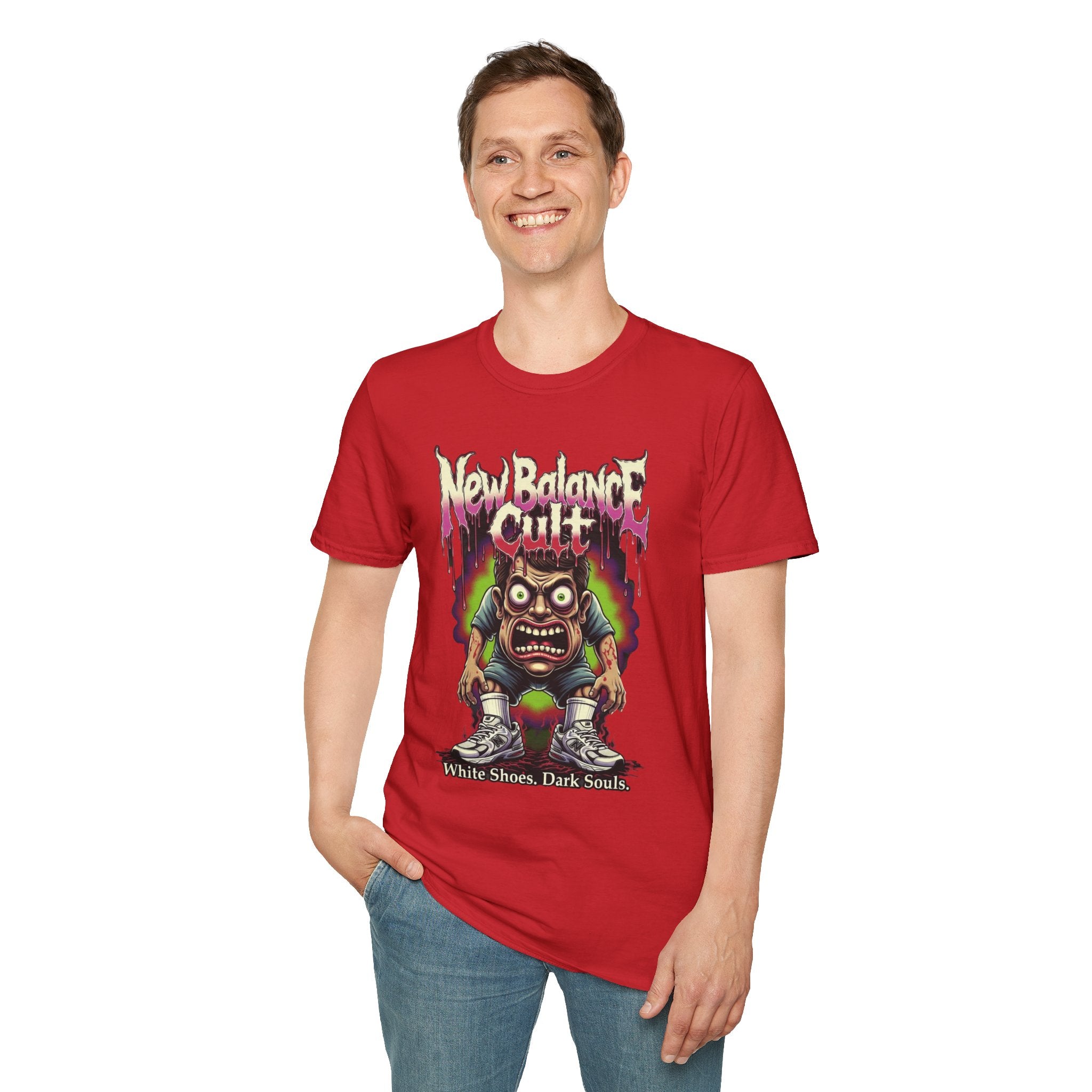Graphic T-Shirt — 'New Balance Cult' Horror Skate Art Tee