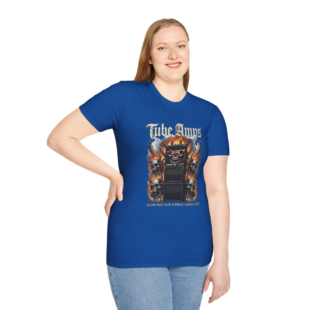 Tube Amps T-Shirt — "EL34s Don't Take Software Updates, Kid" Guitarist Tee