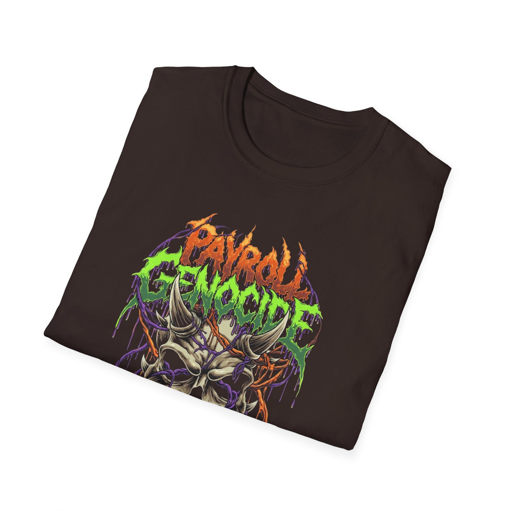 Payroll Genocide Skull T-Shirt — Heavy Metal Graphic Tee