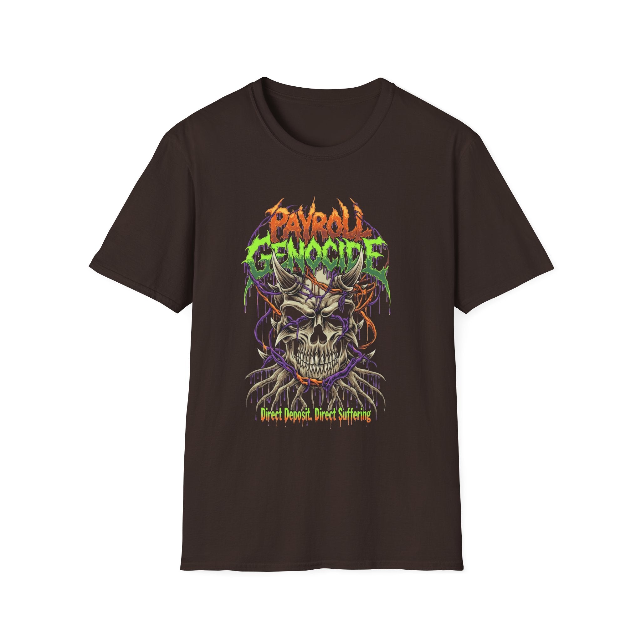Payroll Genocide Skull T-Shirt — Heavy Metal Graphic Tee