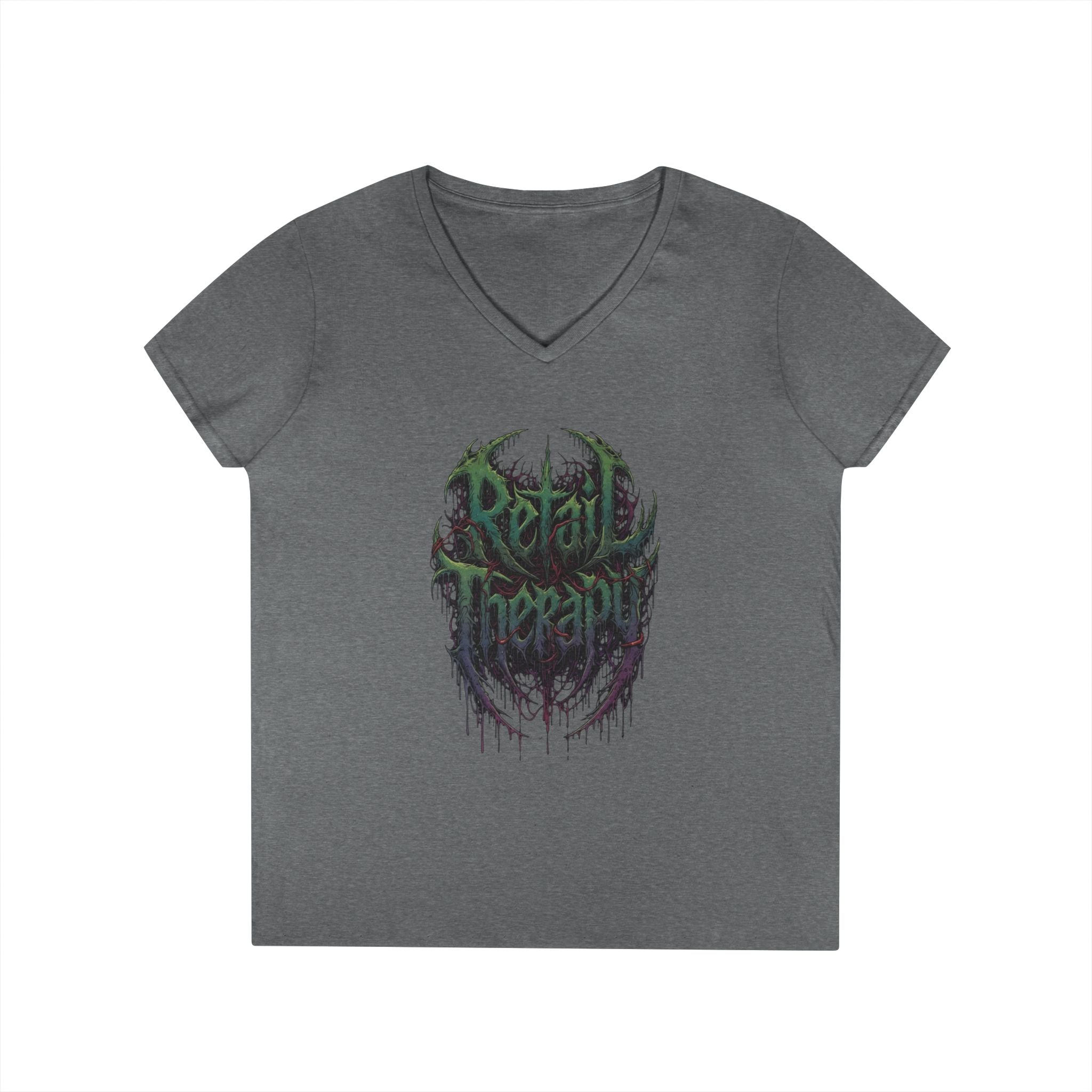 Retail Therapy V-Neck Tee — Women’s Gothic Grunge Graphic T-Shirt