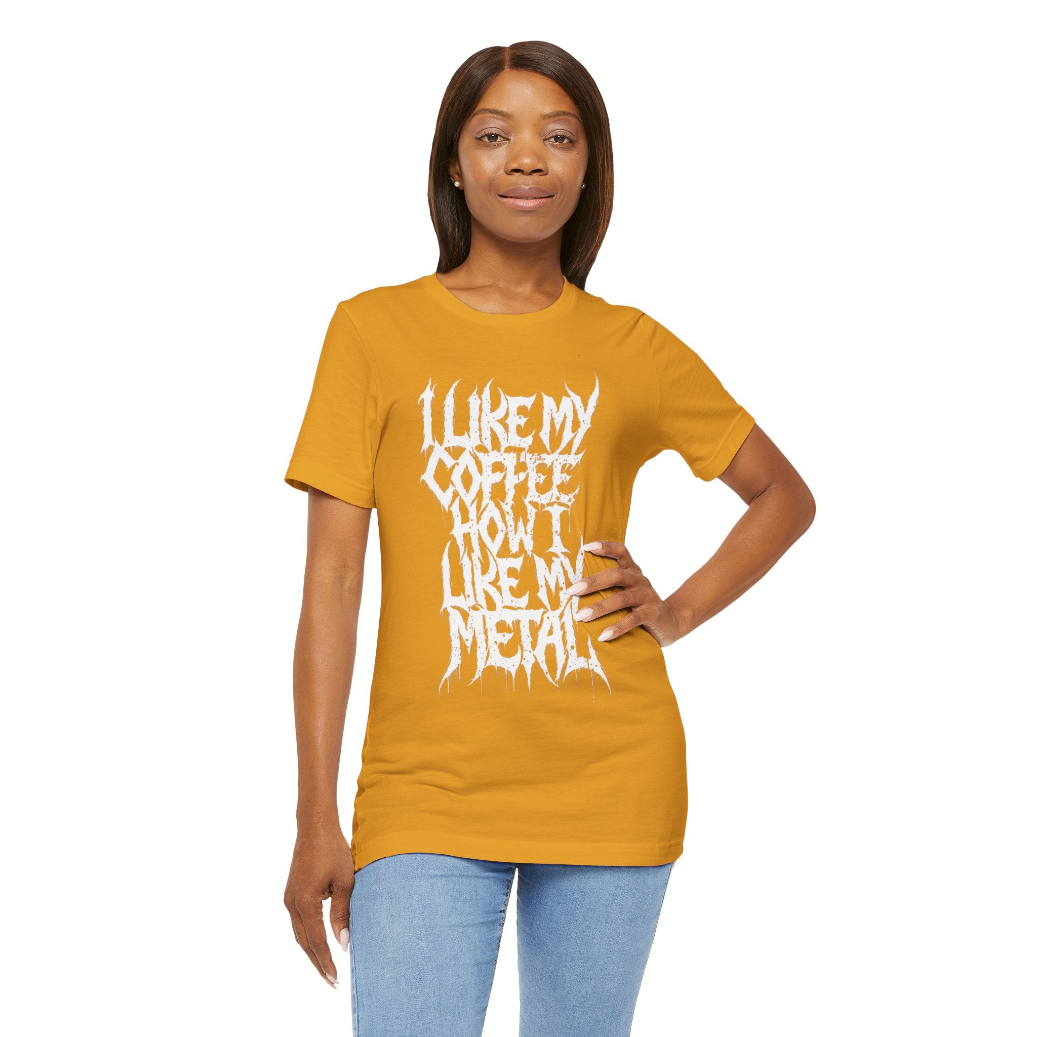 Metal Music T‑Shirt - "I Like My Coffee How I Like My Metal" Crew Tee