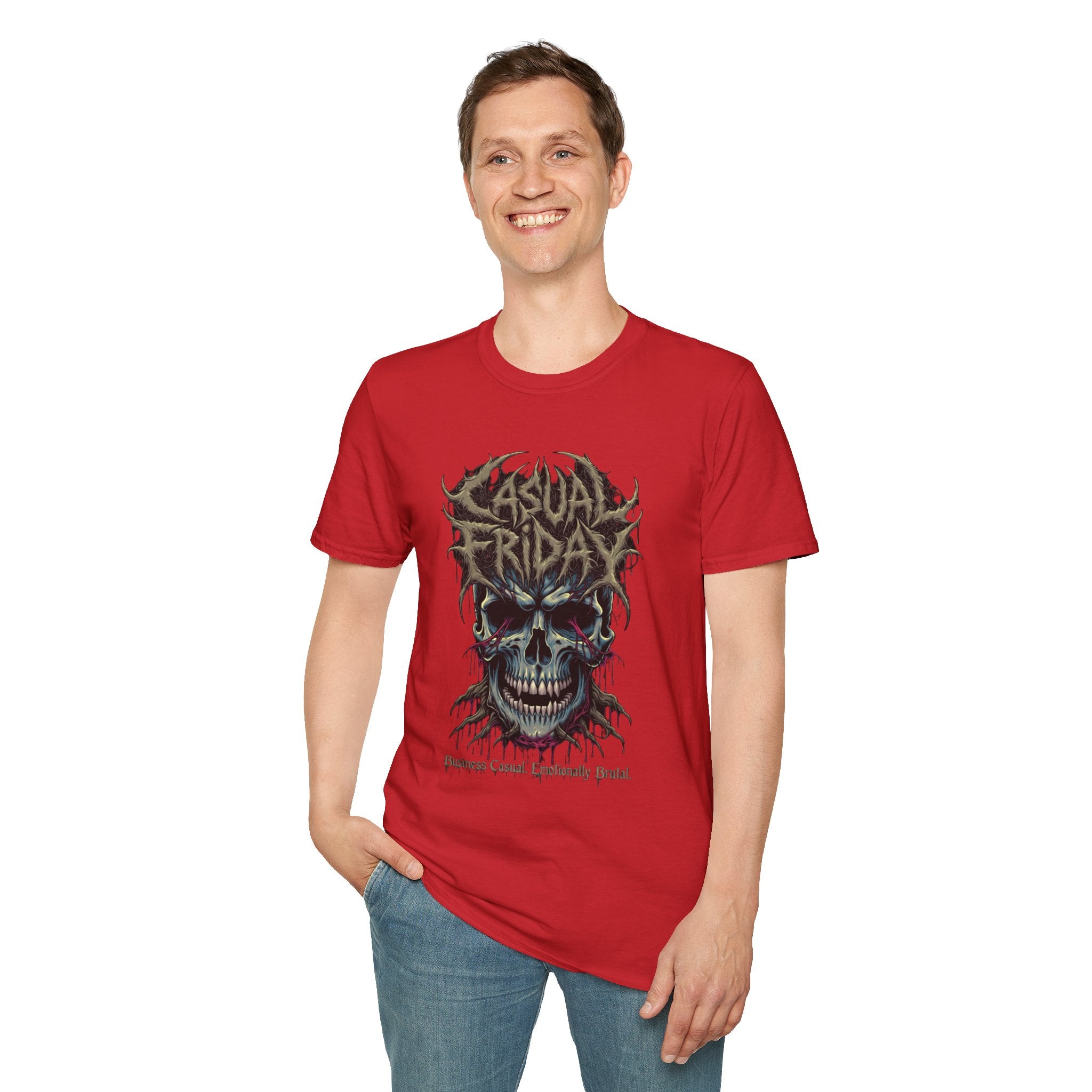 Casual Friday Skull Tee — Gothic Horror Graphic T-Shirt