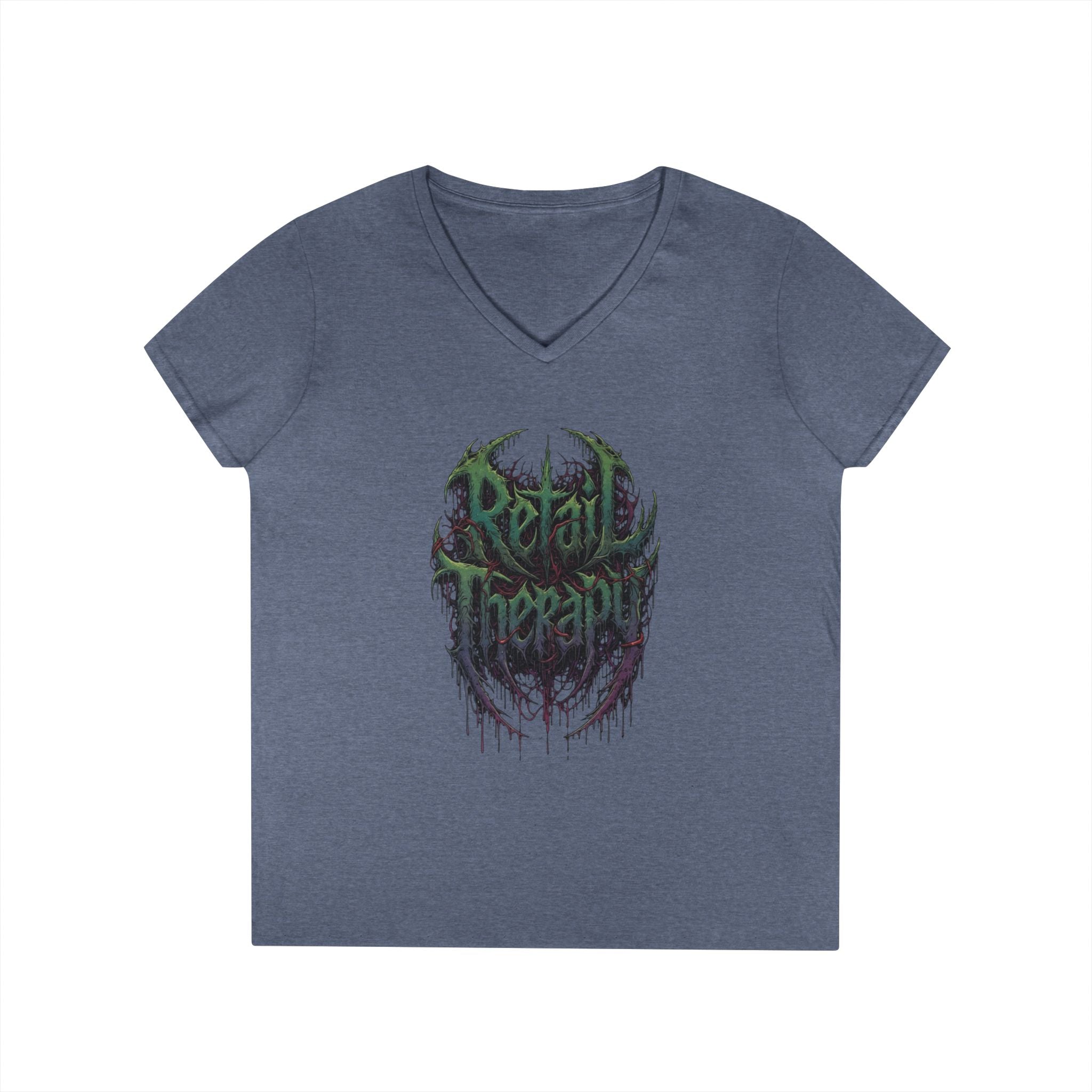 Retail Therapy V-Neck Tee — Women’s Gothic Grunge Graphic T-Shirt