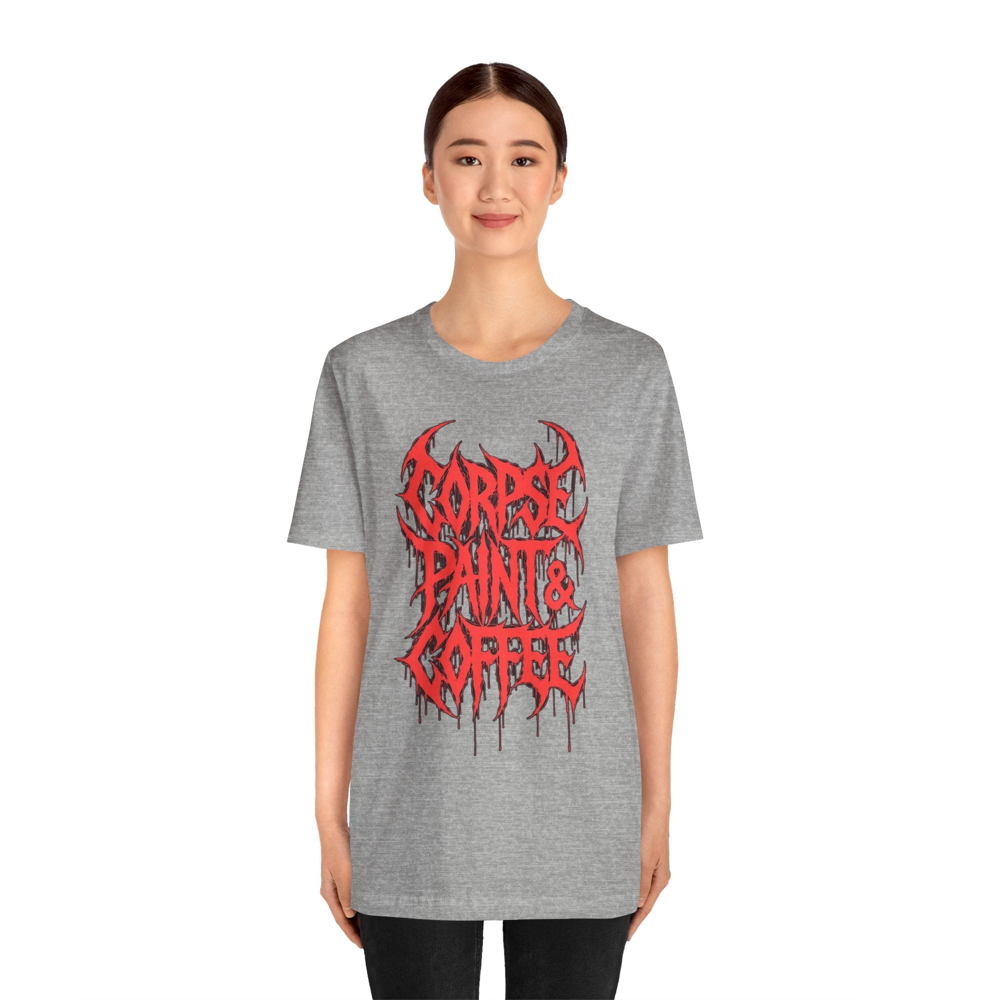 Corpse Paint & Coffee Tee — Gothic Metal Band Shirt