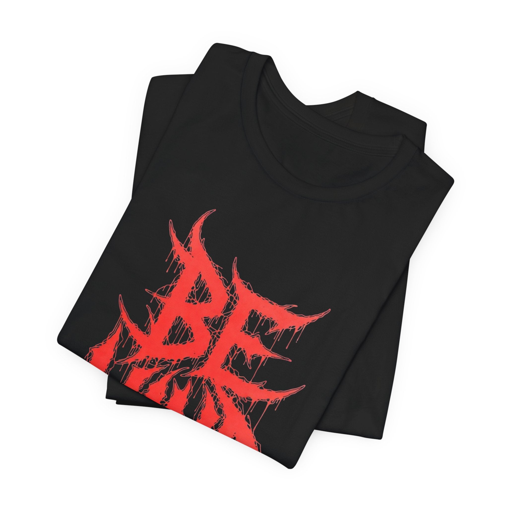 Be Kind Graphic Tee — Red Horror-Style Typography T-Shirt