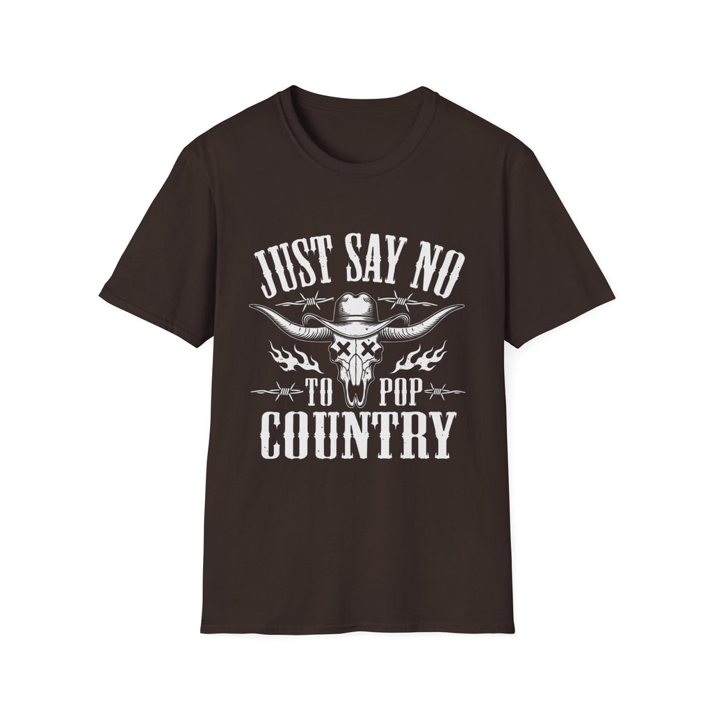 Just Say No to Pop Country Longhorn Skull T-Shirt