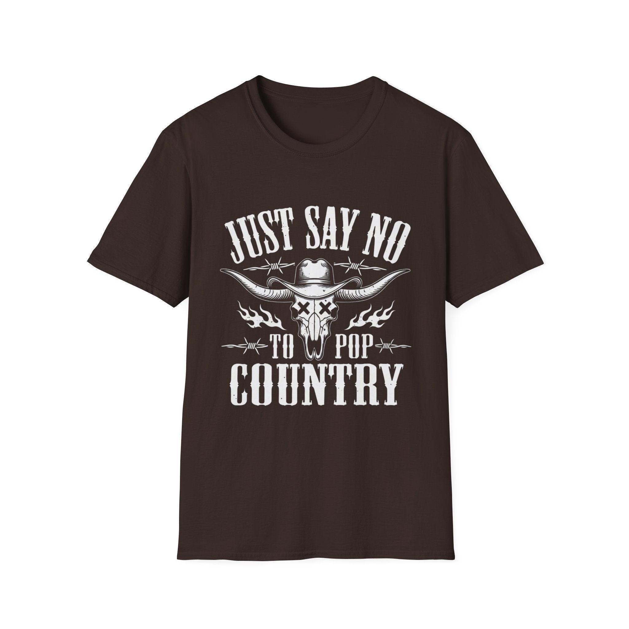 Just Say No to Pop Country Longhorn Skull T-Shirt