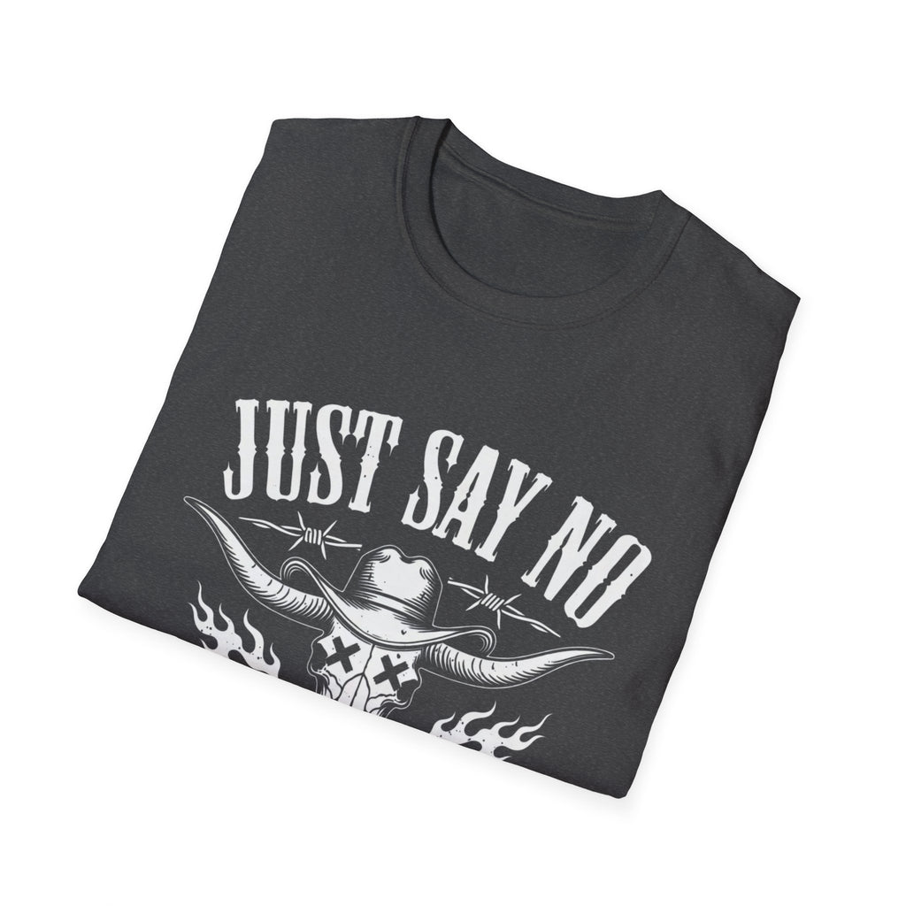 Just Say No to Pop Country Longhorn Skull T-Shirt