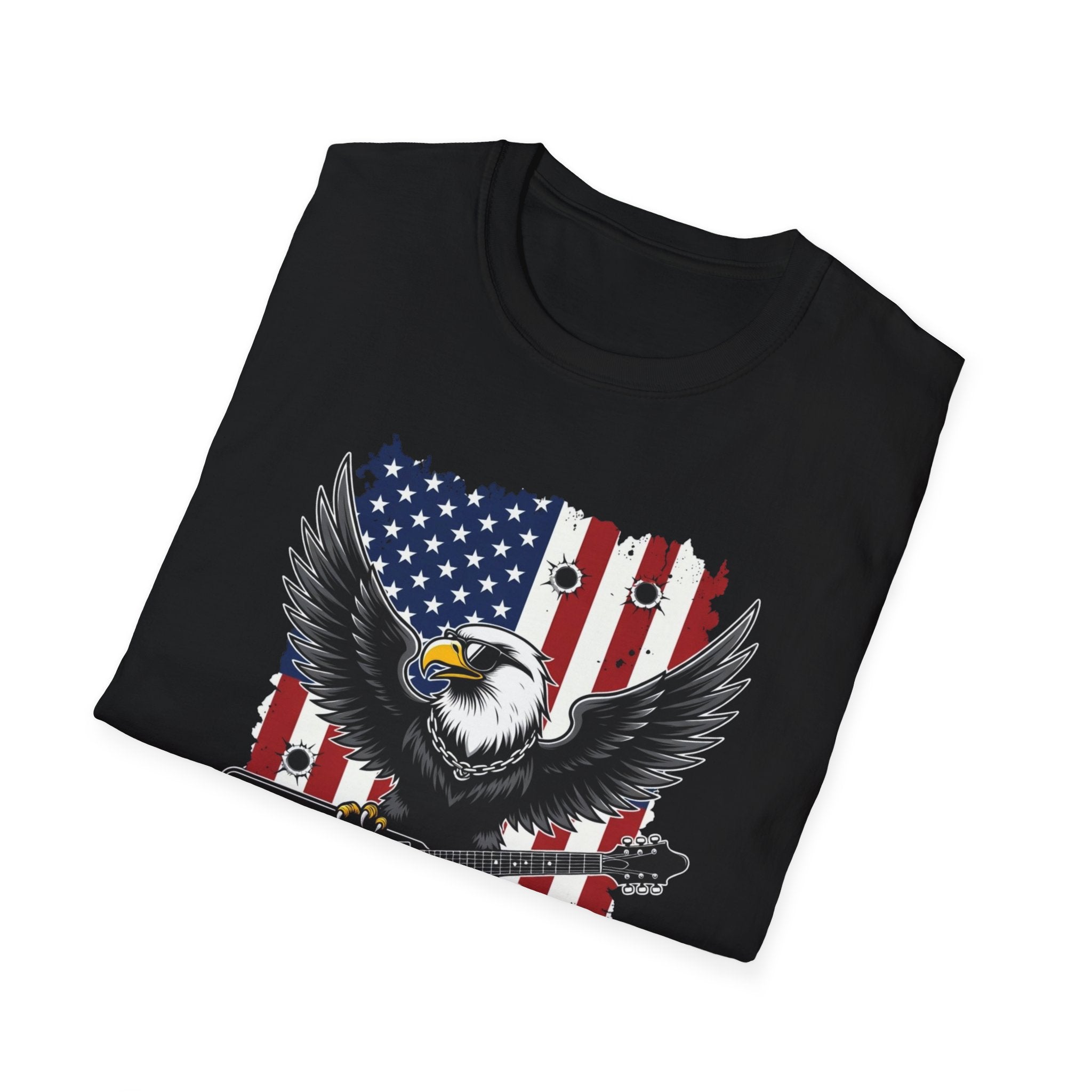 Make America Metal Again T-Shirt — Bald Eagle Playing Guitar