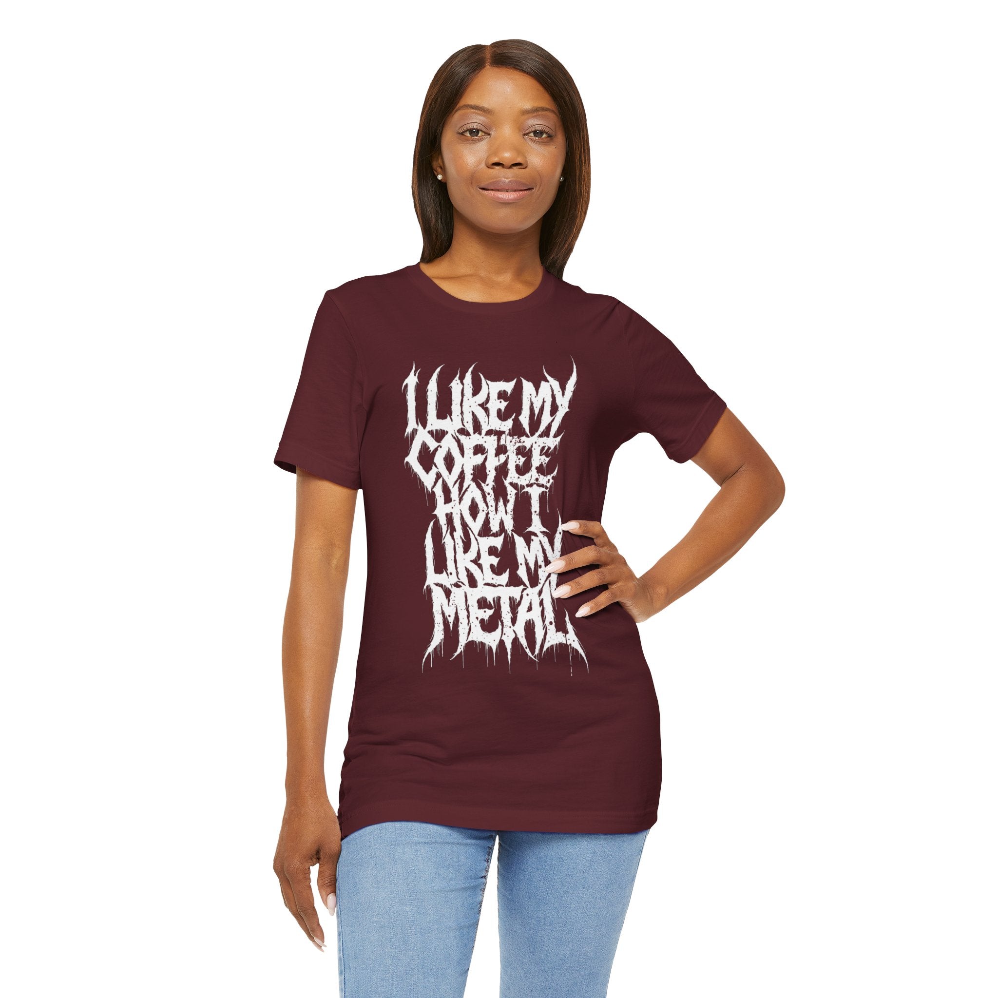 Metal Music T‑Shirt - "I Like My Coffee How I Like My Metal" Crew Tee