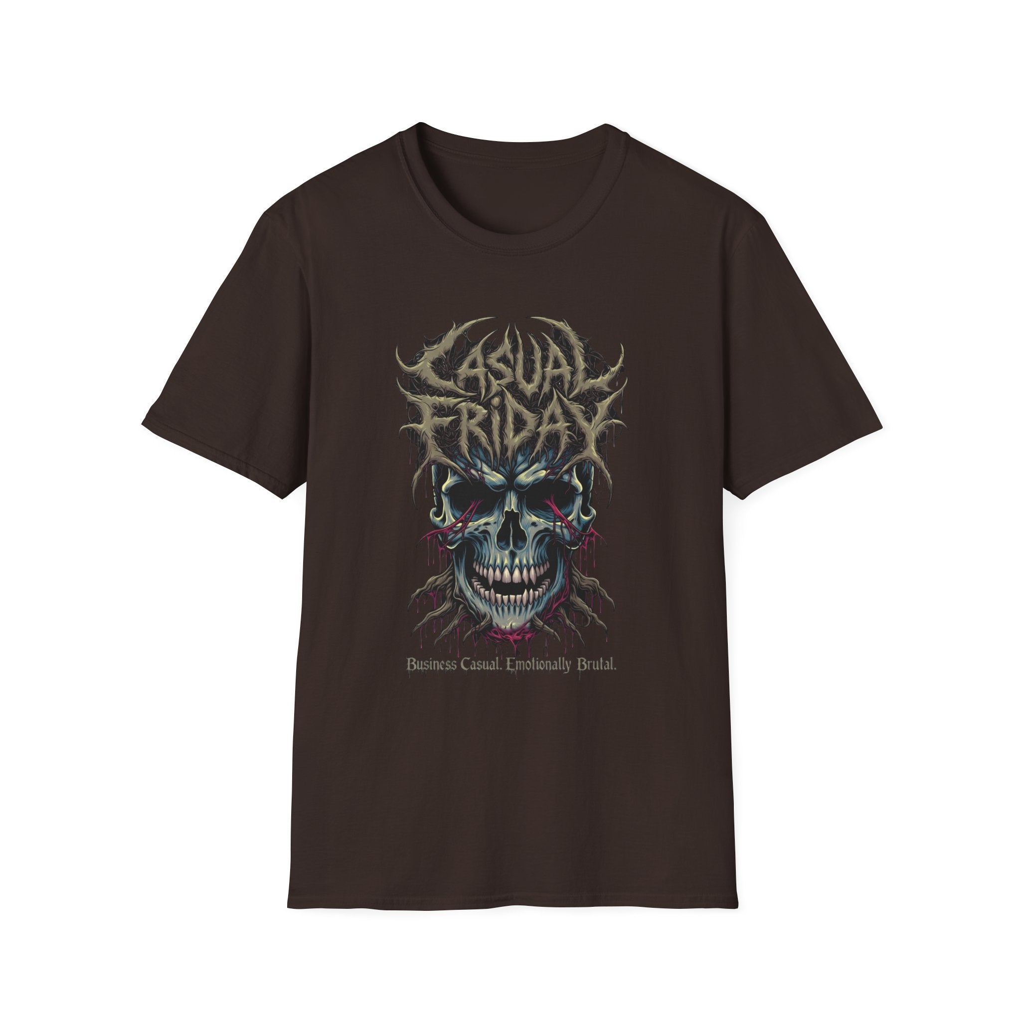 Casual Friday Skull Tee — Gothic Horror Graphic T-Shirt