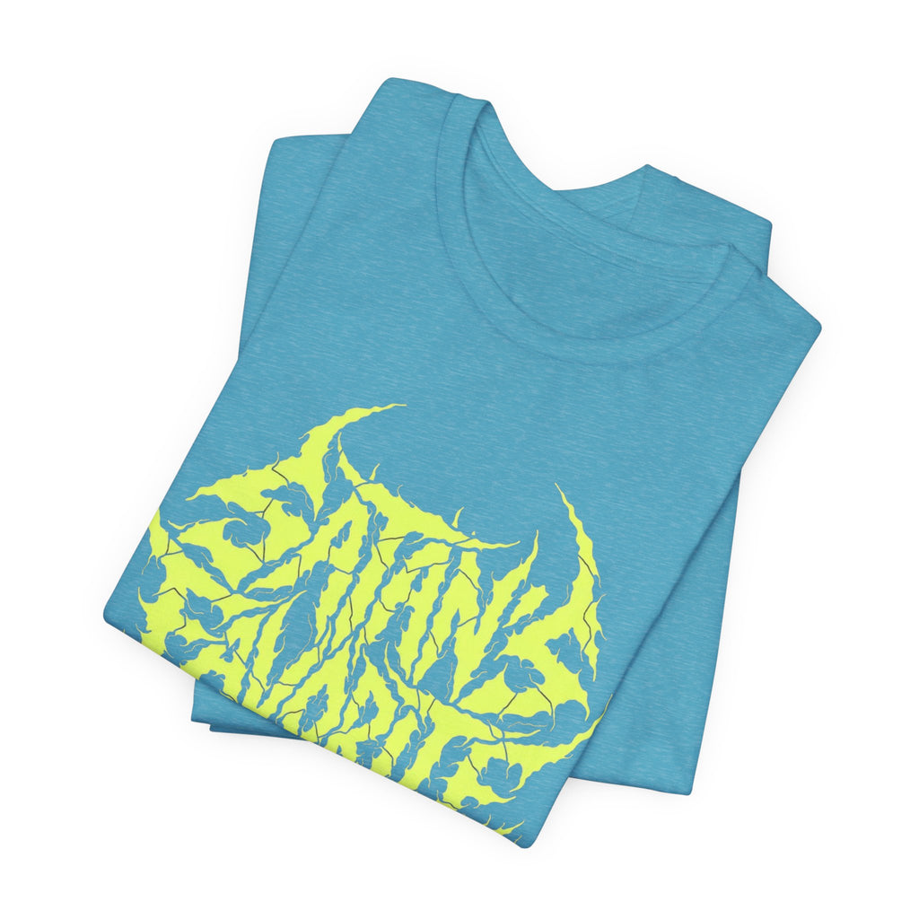 Satan’s Favorite Roadie T‑Shirt — Neon Metal Band Tee