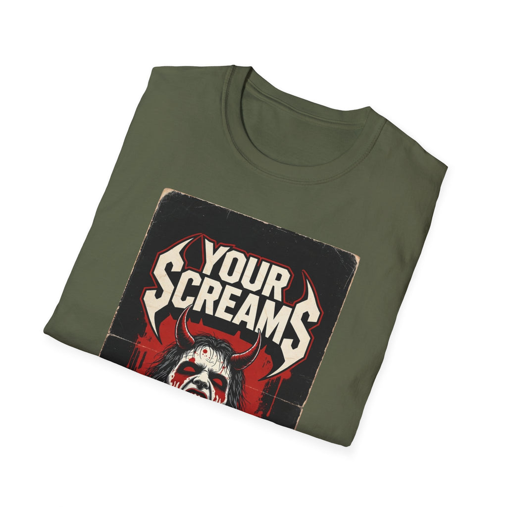 Horror Graphic Tee — "Your Screams Suck (Worse Than Your Mom)"