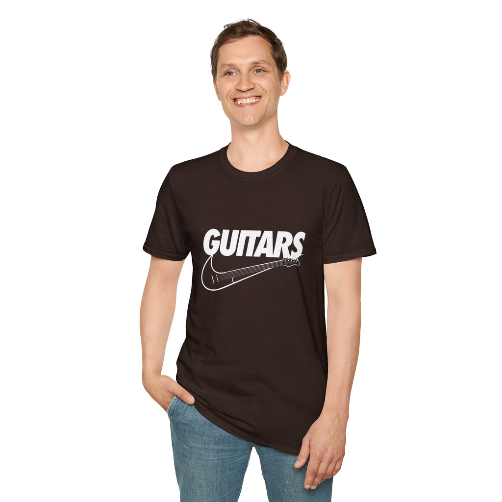 Guitars Graphic T-Shirt — Retro Rock Electric Guitar Logo Tee