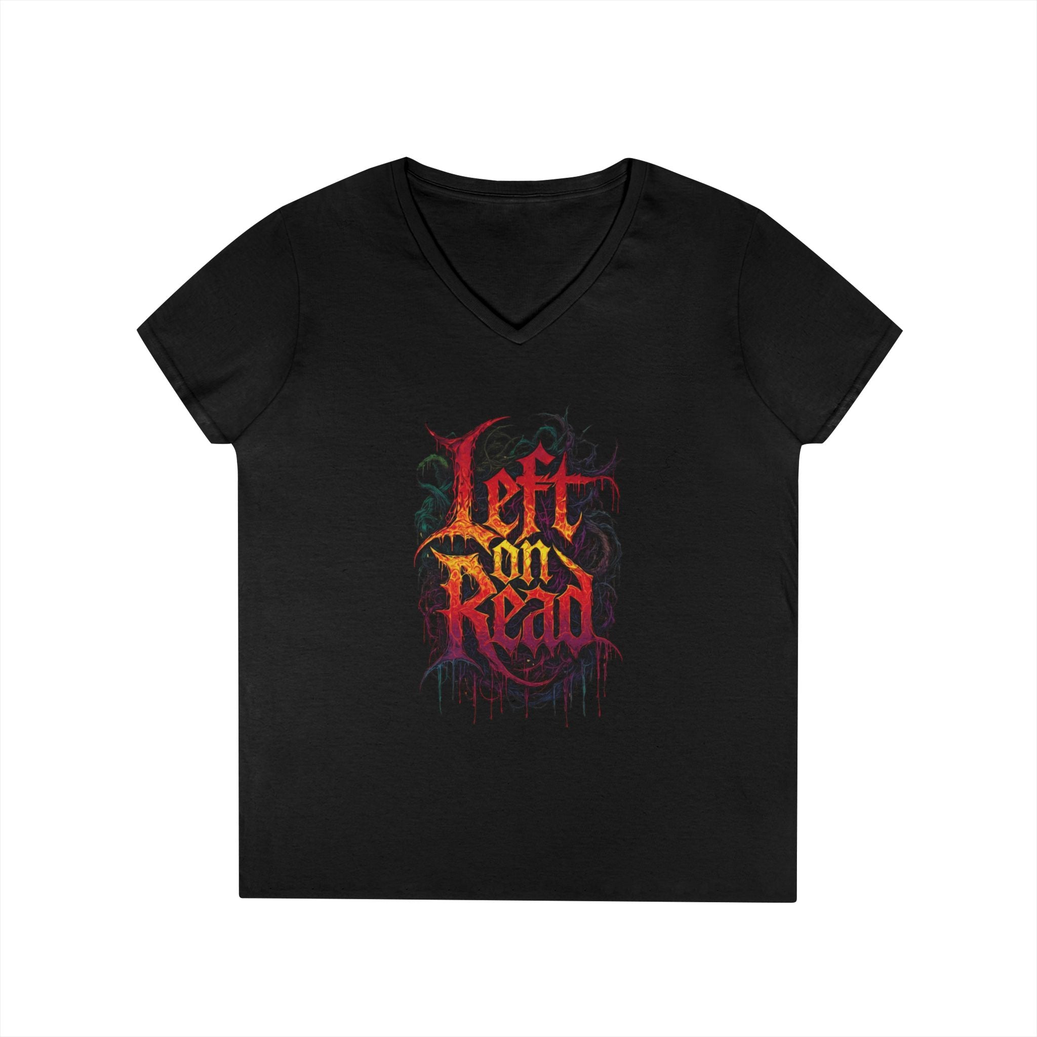 Left on Read V-Neck T‑Shirt — Women’s Gothic Text Graphic Tee