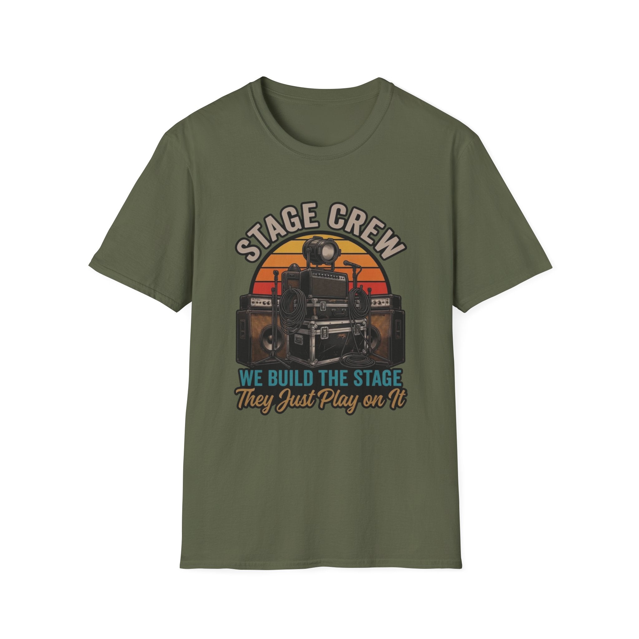 Stage Crew T-Shirt — "We Build The Stage, They Just Play On It" Vintage Crew Tee
