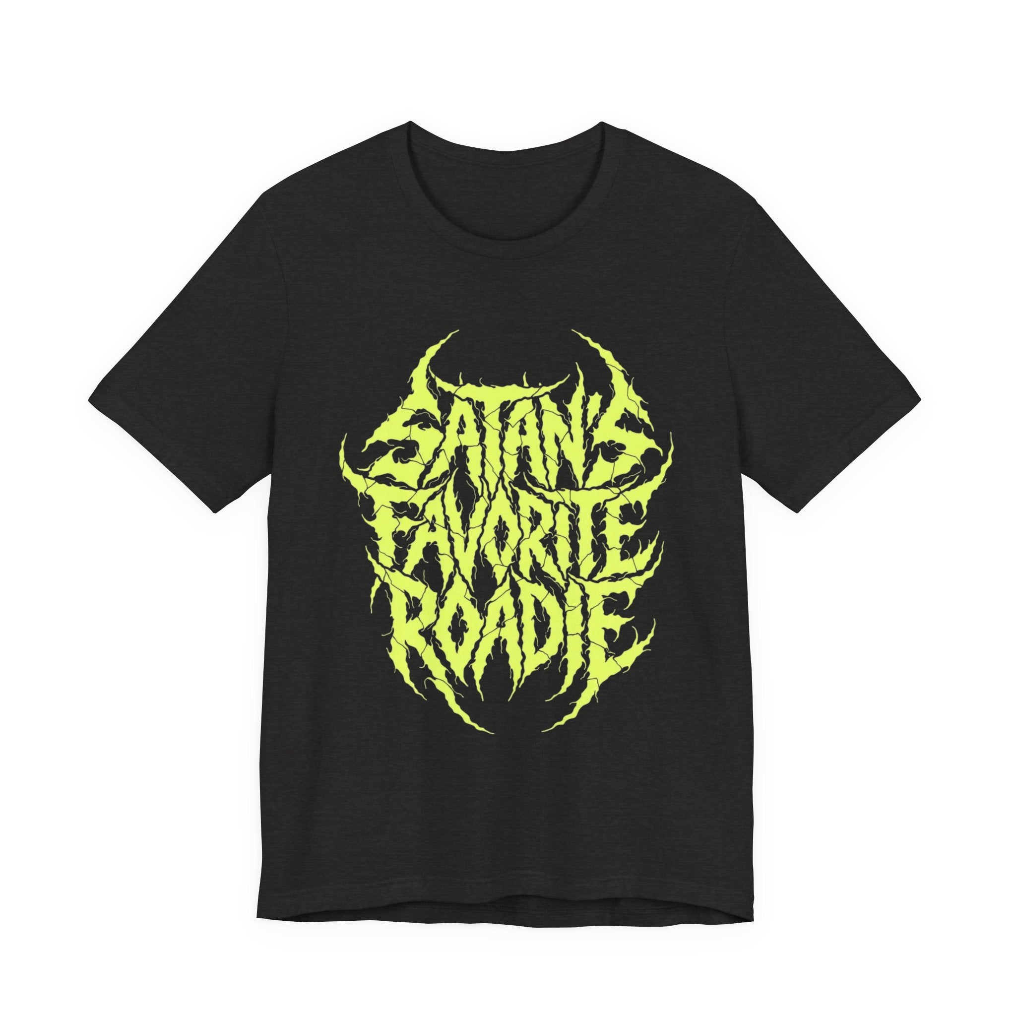 Satan’s Favorite Roadie T‑Shirt — Neon Metal Band Tee