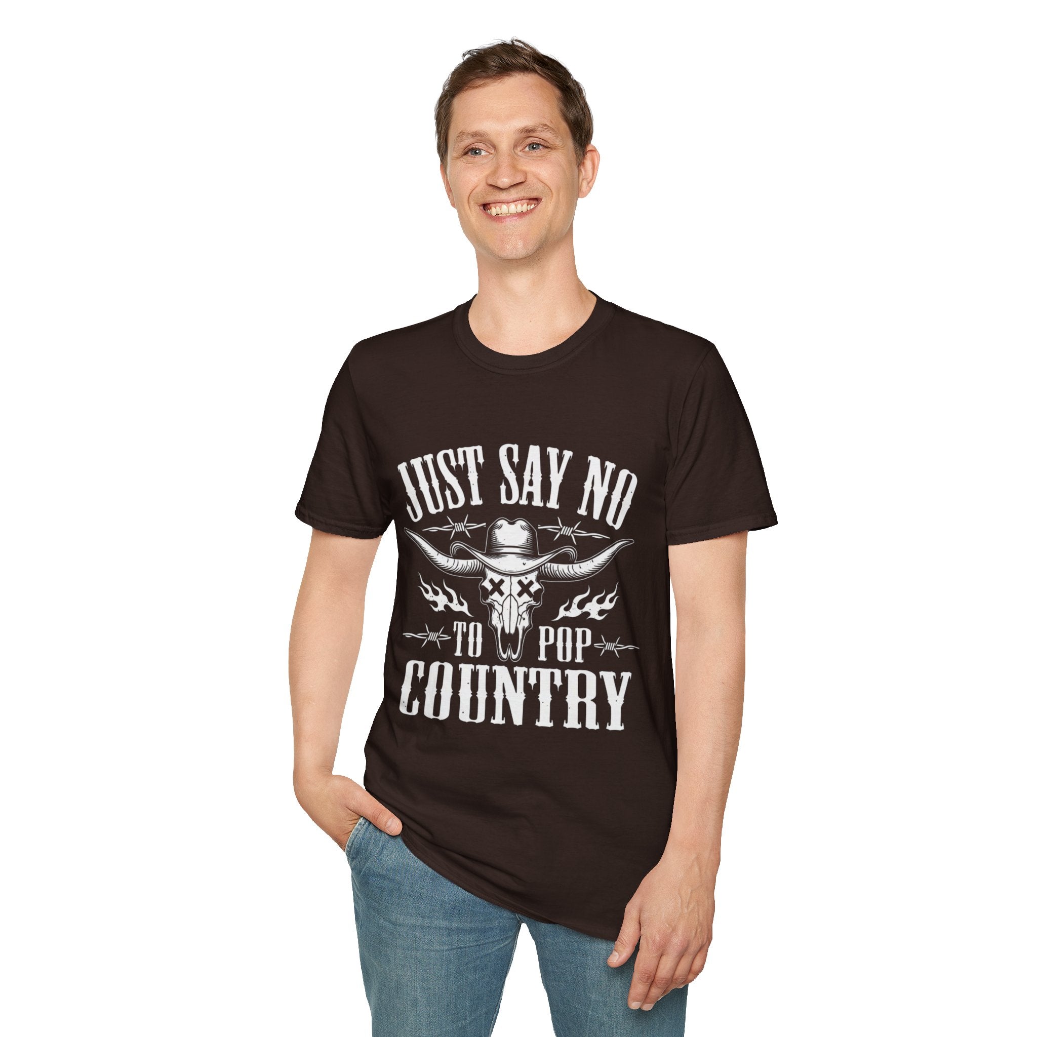 Just Say No to Pop Country Longhorn Skull T-Shirt