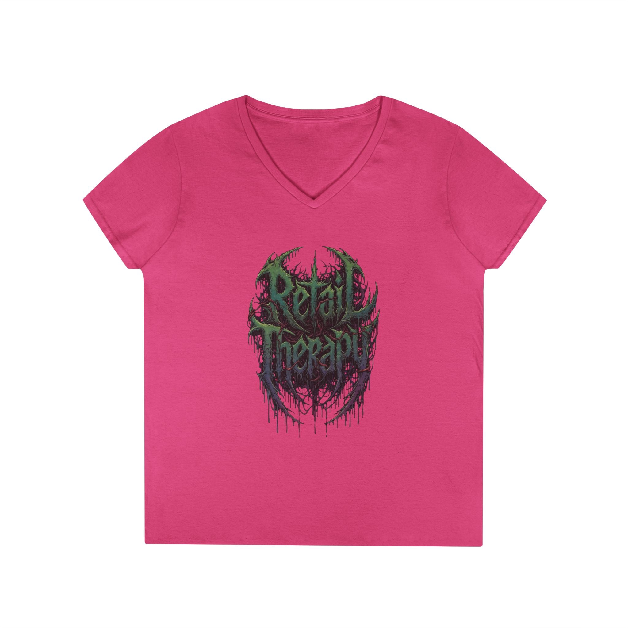 Retail Therapy V-Neck Tee — Women’s Gothic Grunge Graphic T-Shirt