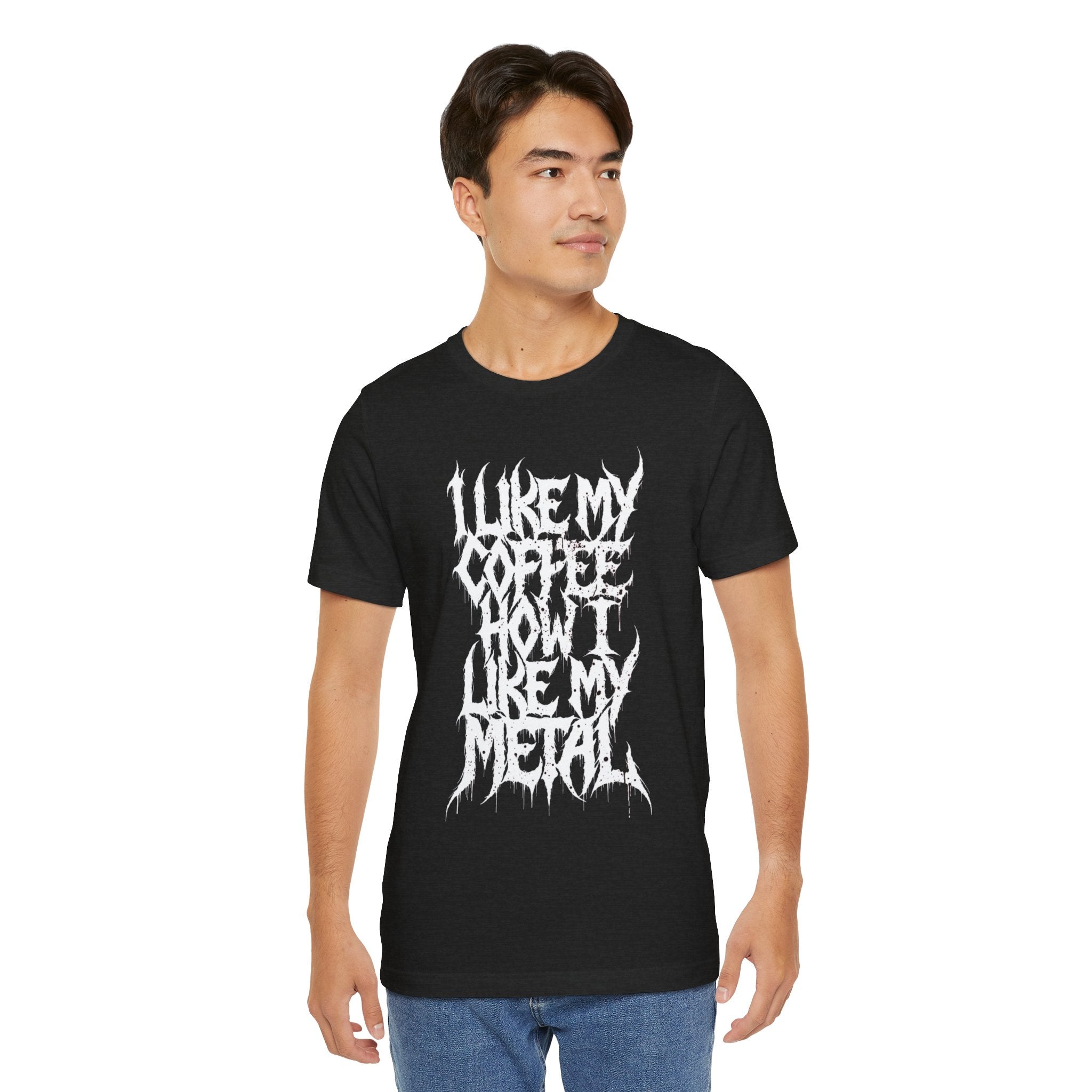 Metal Music T‑Shirt - "I Like My Coffee How I Like My Metal" Crew Tee
