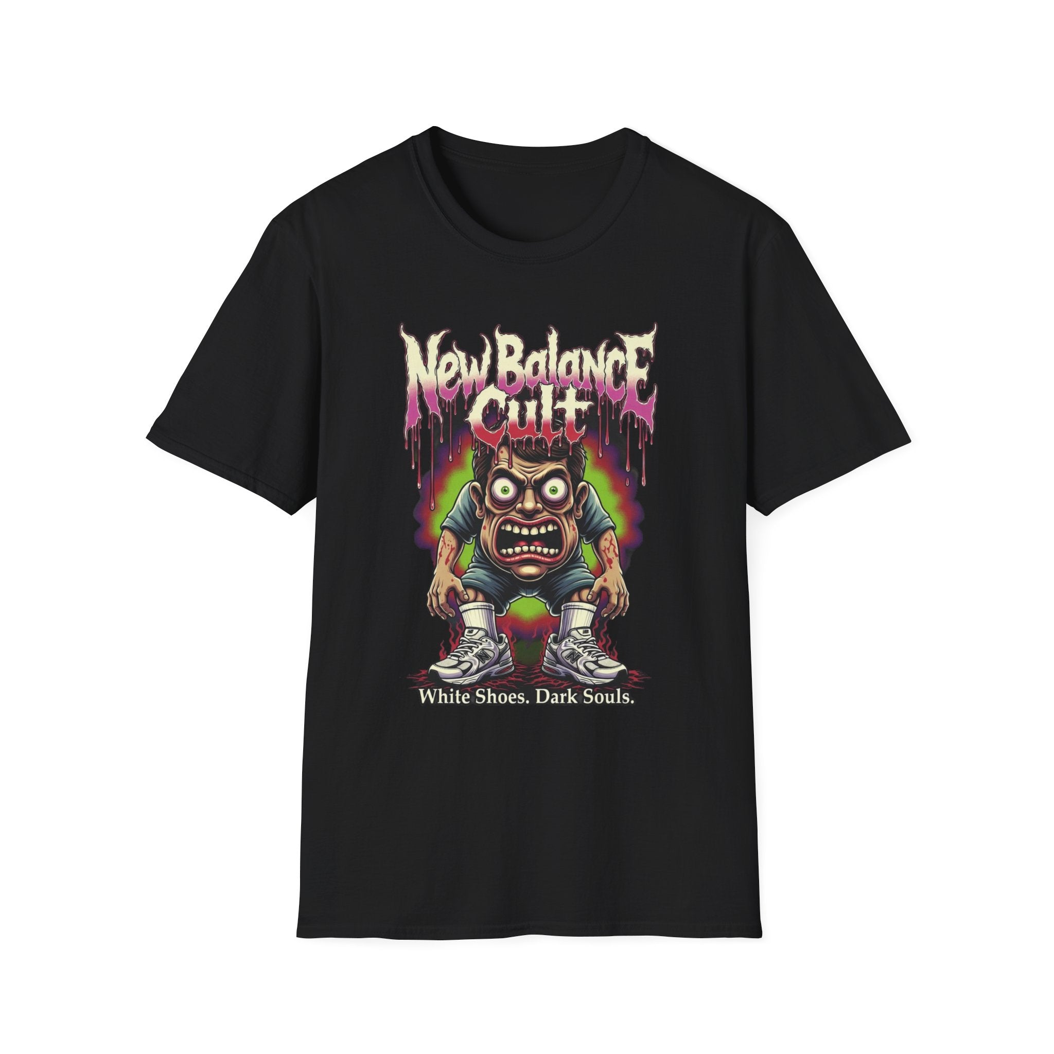Graphic T-Shirt — 'New Balance Cult' Horror Skate Art Tee
