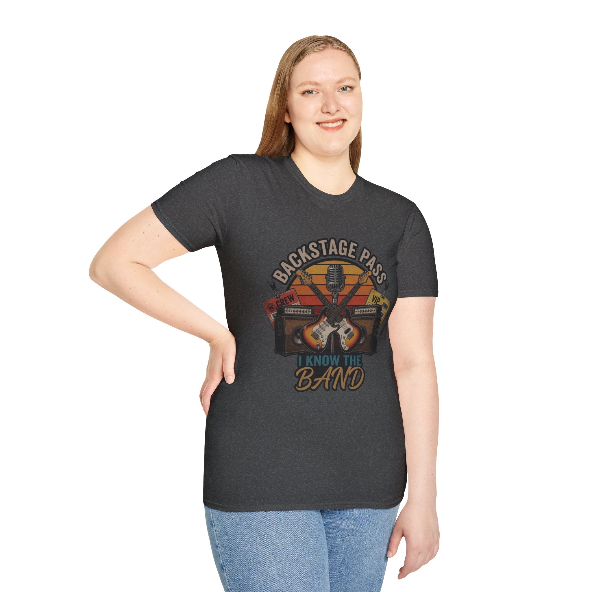 Backstage Pass "I Know The Band" T-Shirt — Retro Guitar Concert Tee