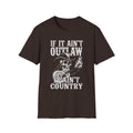 If It Ain't Outlaw, It Ain't Country T-Shirt — Skull Cowboy Guitar Graphic
